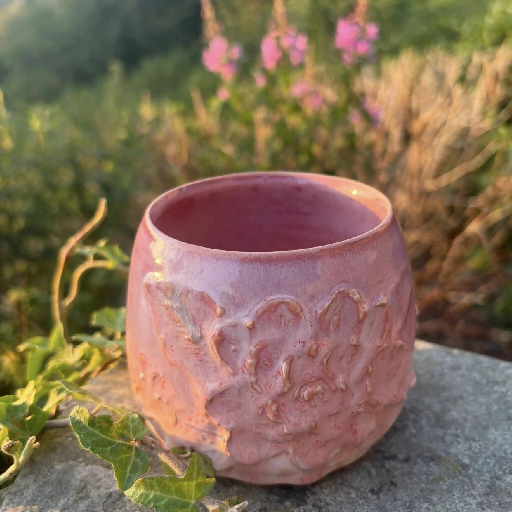 Pink Floral Pot - Image 2