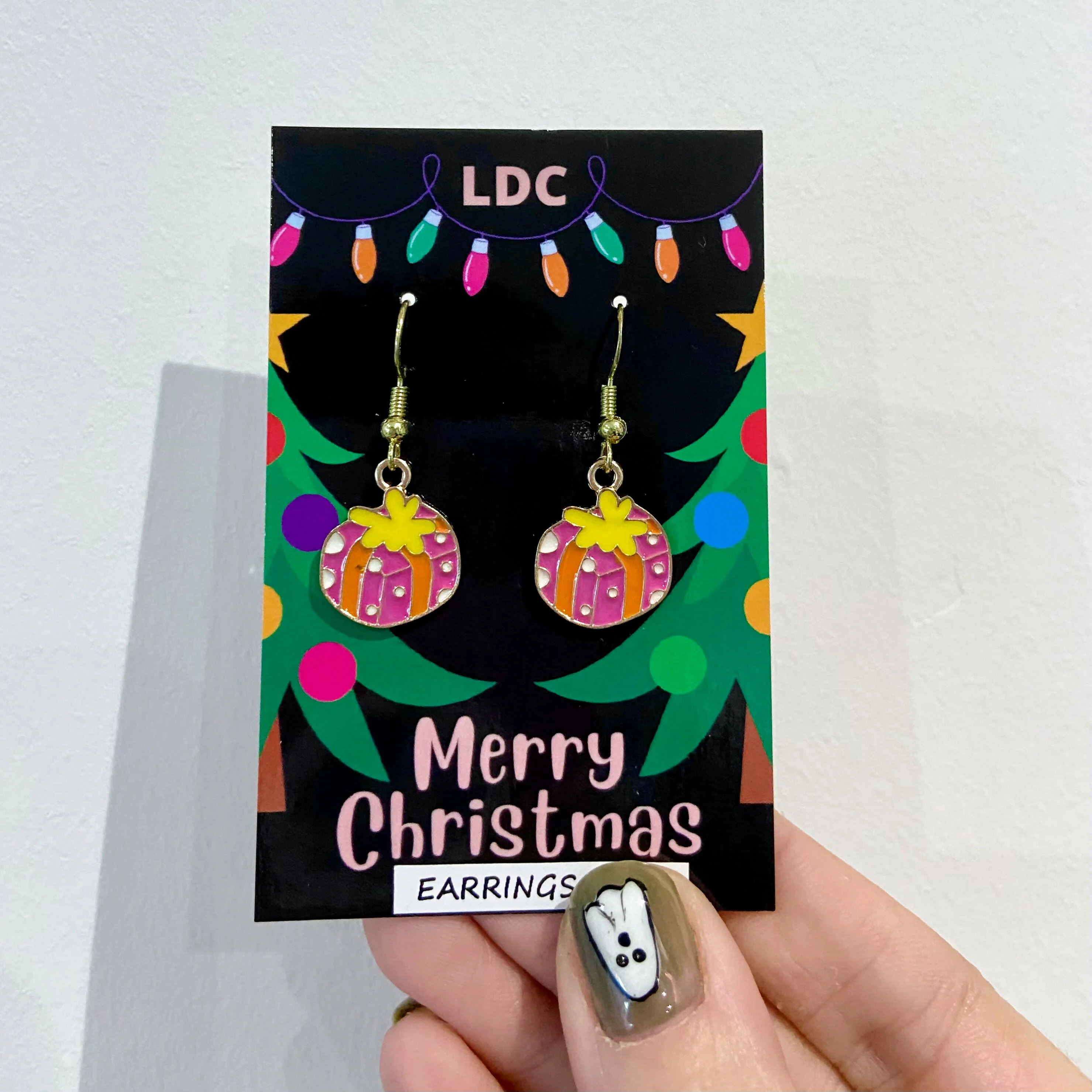 Pink Gift Charm Earrings - Image 2