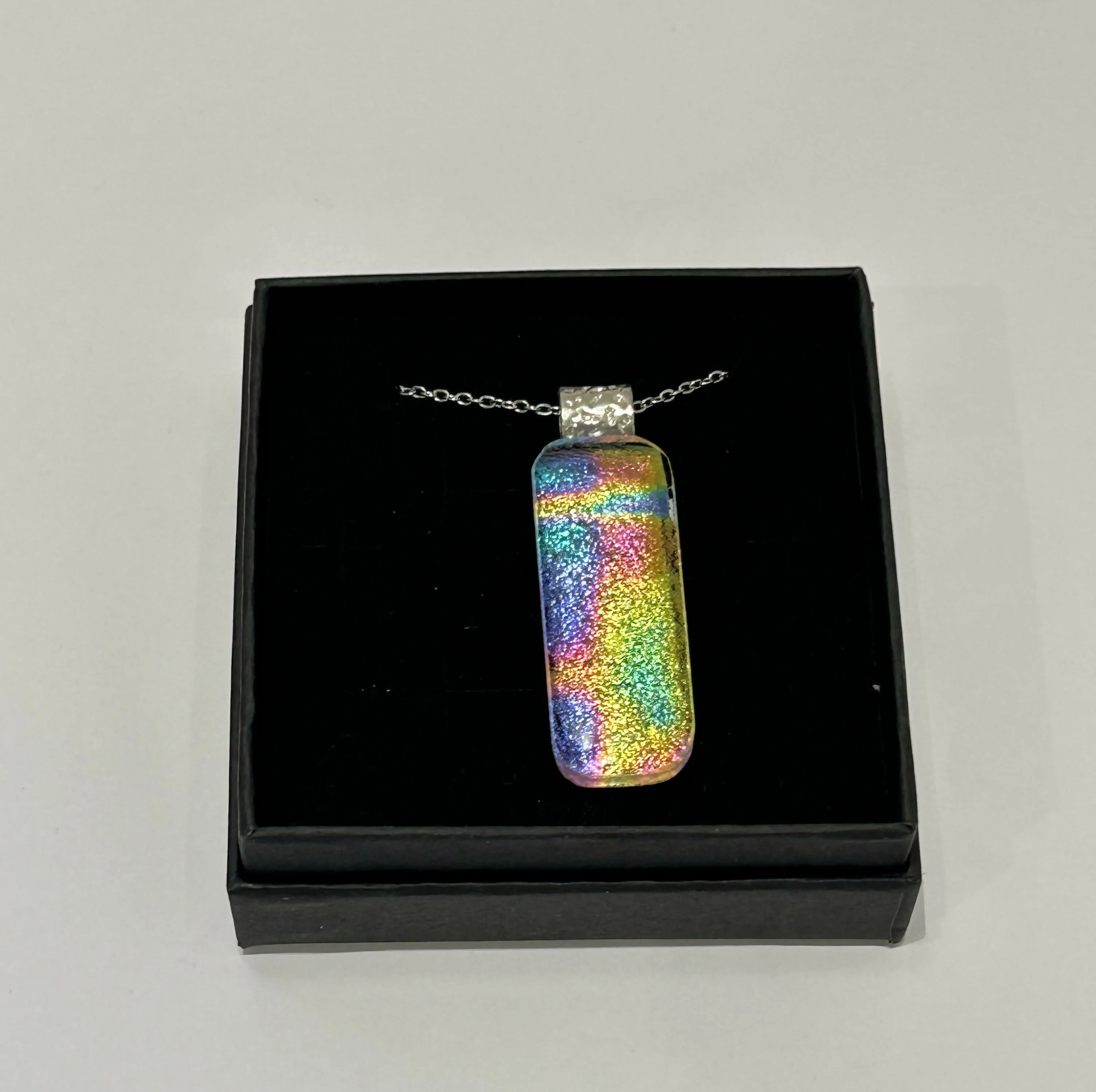 Pink, Purple, Yellow Dichrioc Glass Pendant