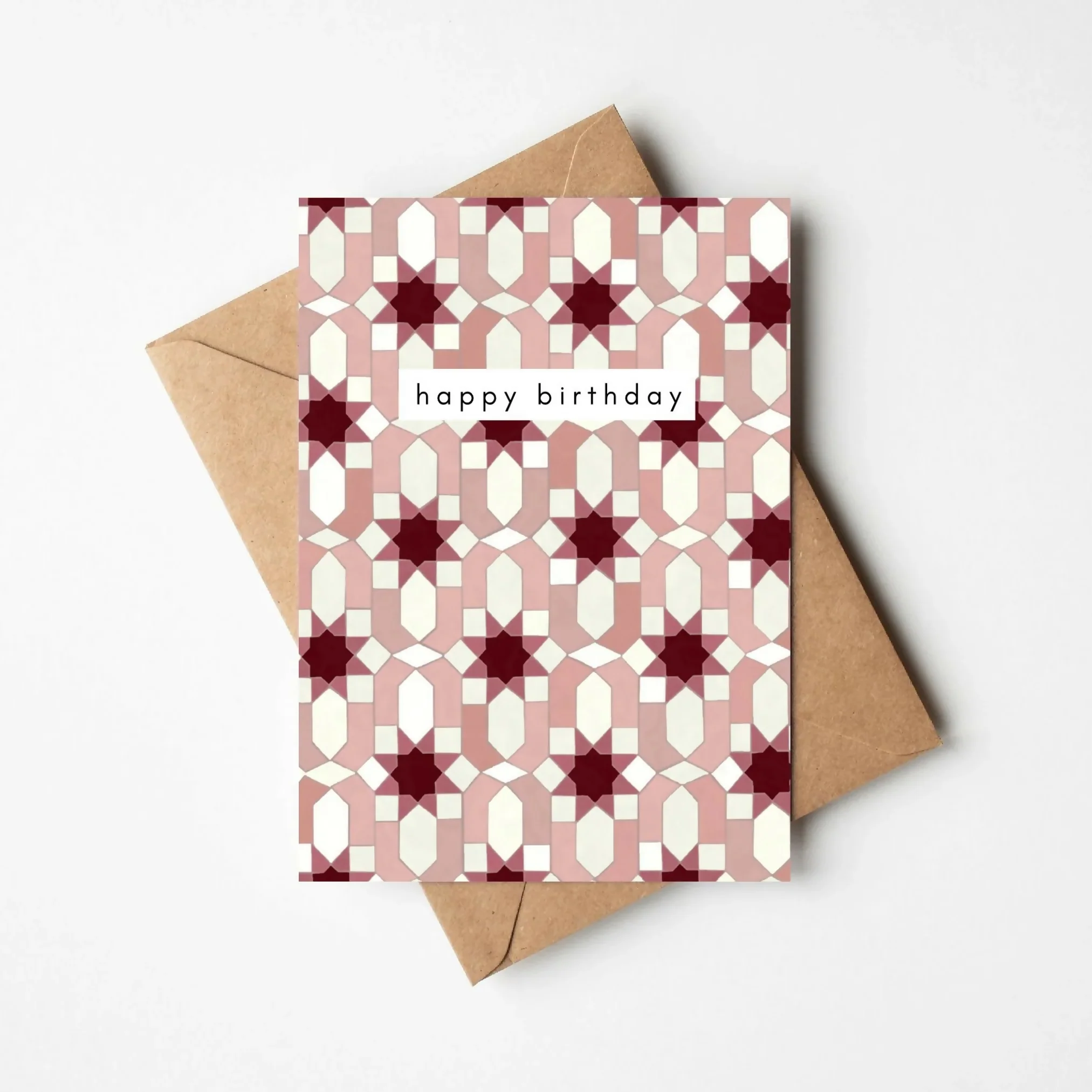 Pink Tiles Birthday Card