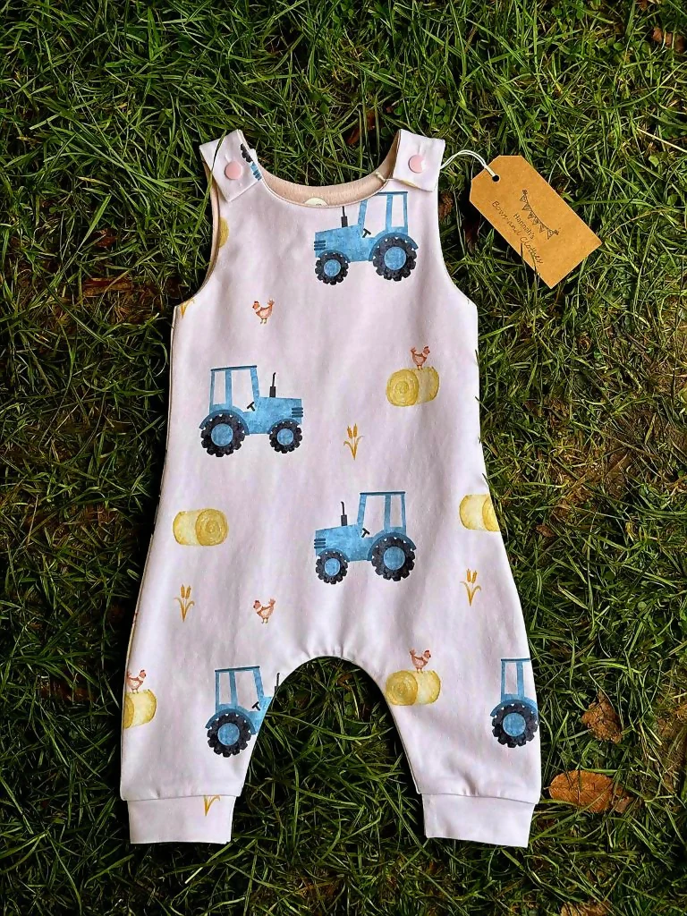PINK TRACTOR ROMPER 3-6 months