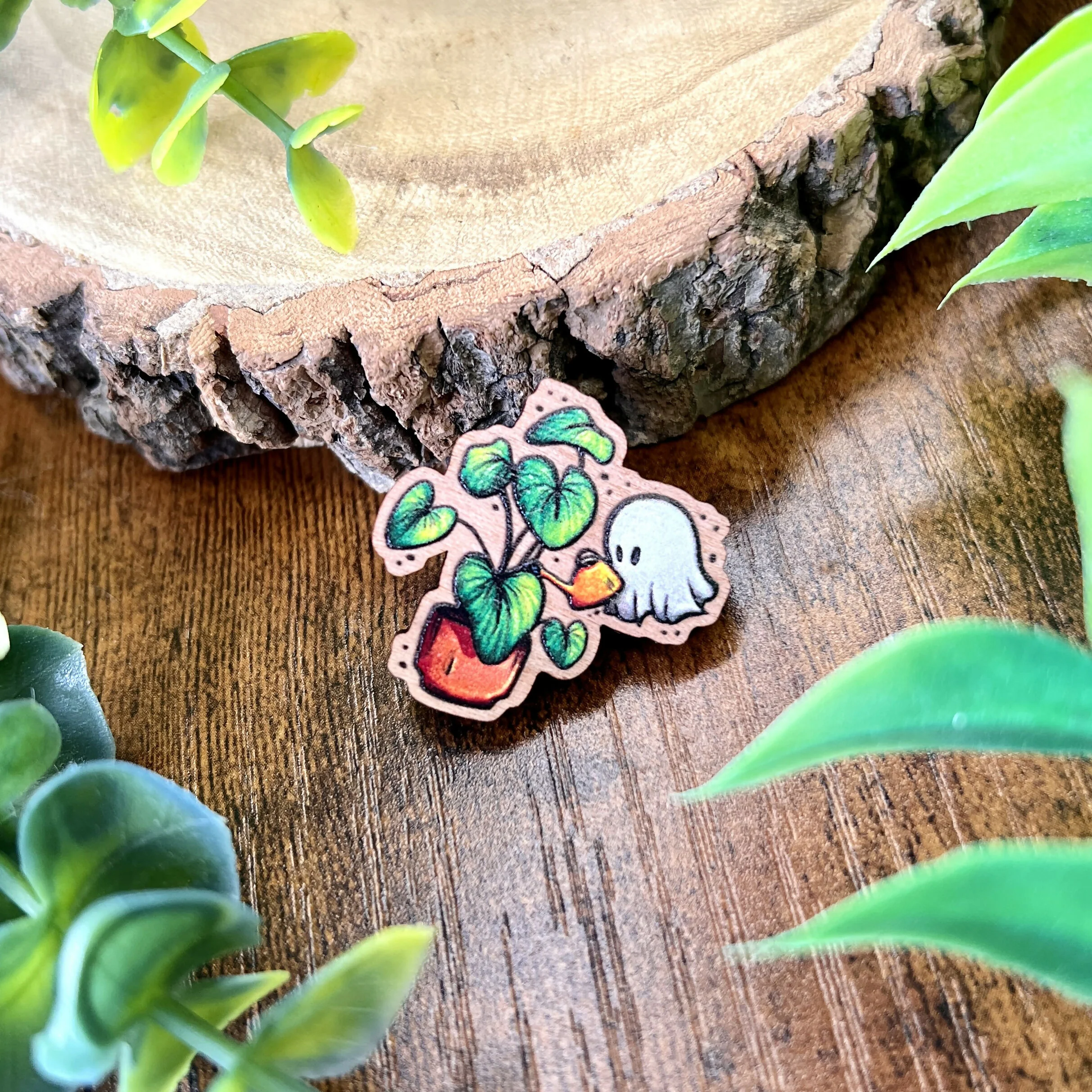 Plant Ghost Wooden Pin - Image 2
