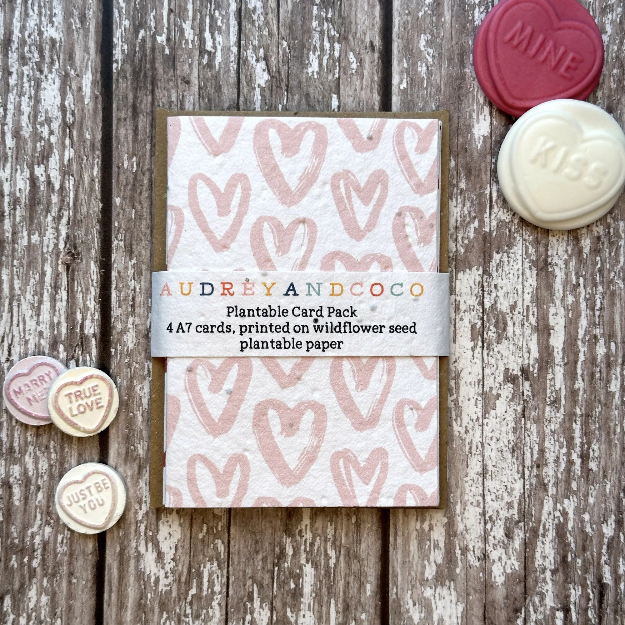 Plantable Valentine's Wildflower Seed Card Set (4 A7 Cards)
