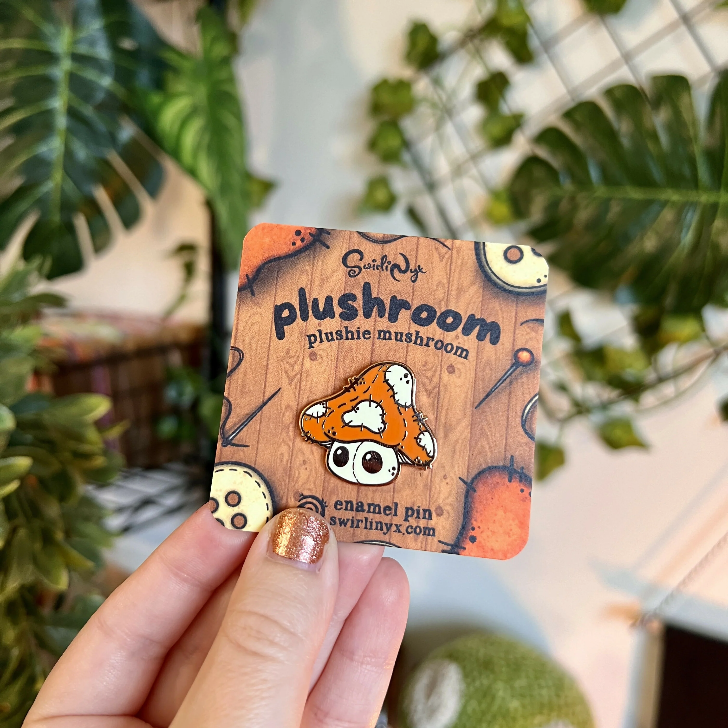 Plushroom the Mushroom Enamel Pin - Image 2