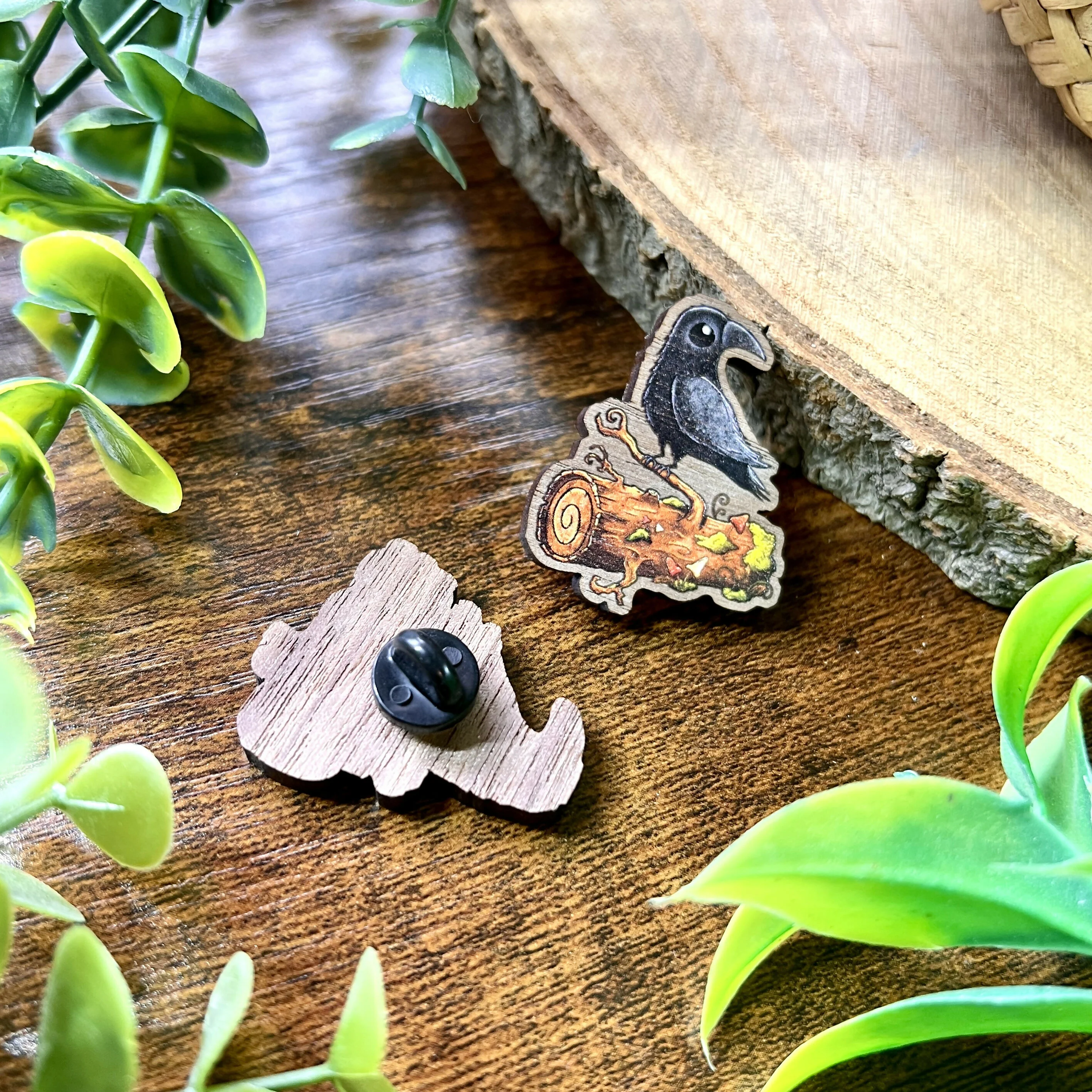 Poe the Crow Wooden Pin - Image 6