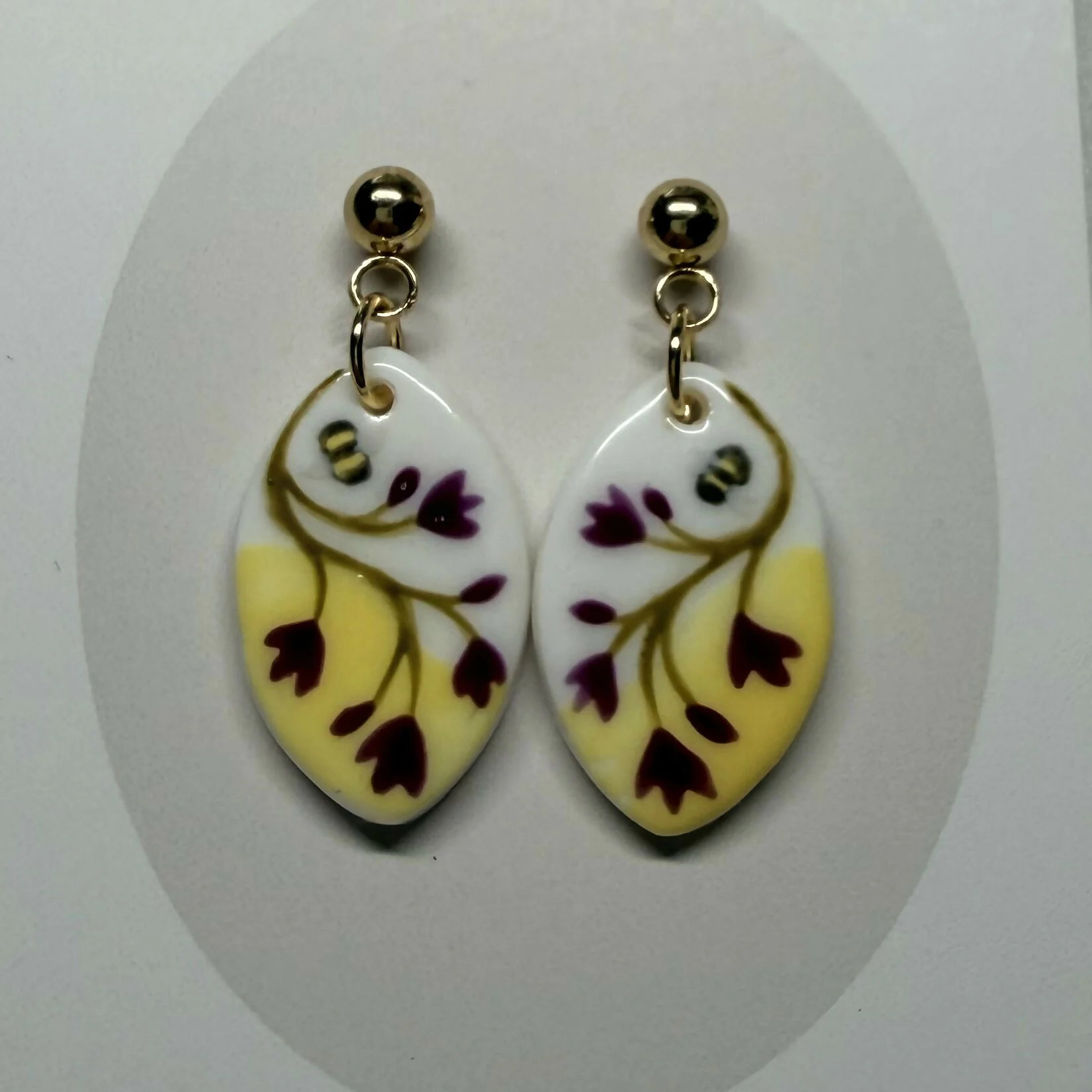 Polymer Clay Earrings With Gold Plated Fastenings - Image 5