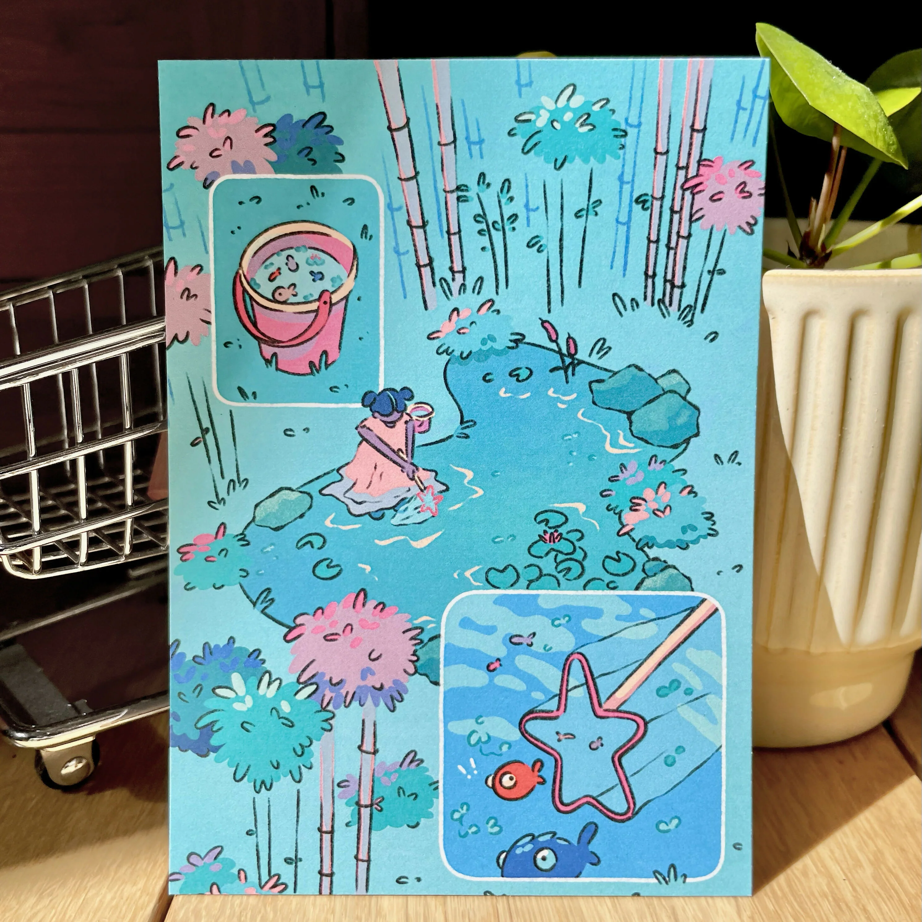 Pond Dipping A6 Print