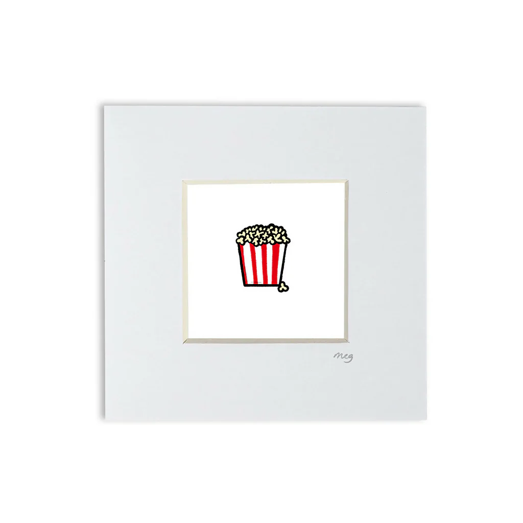 Popcorn 4x4" Mounted Mini Print