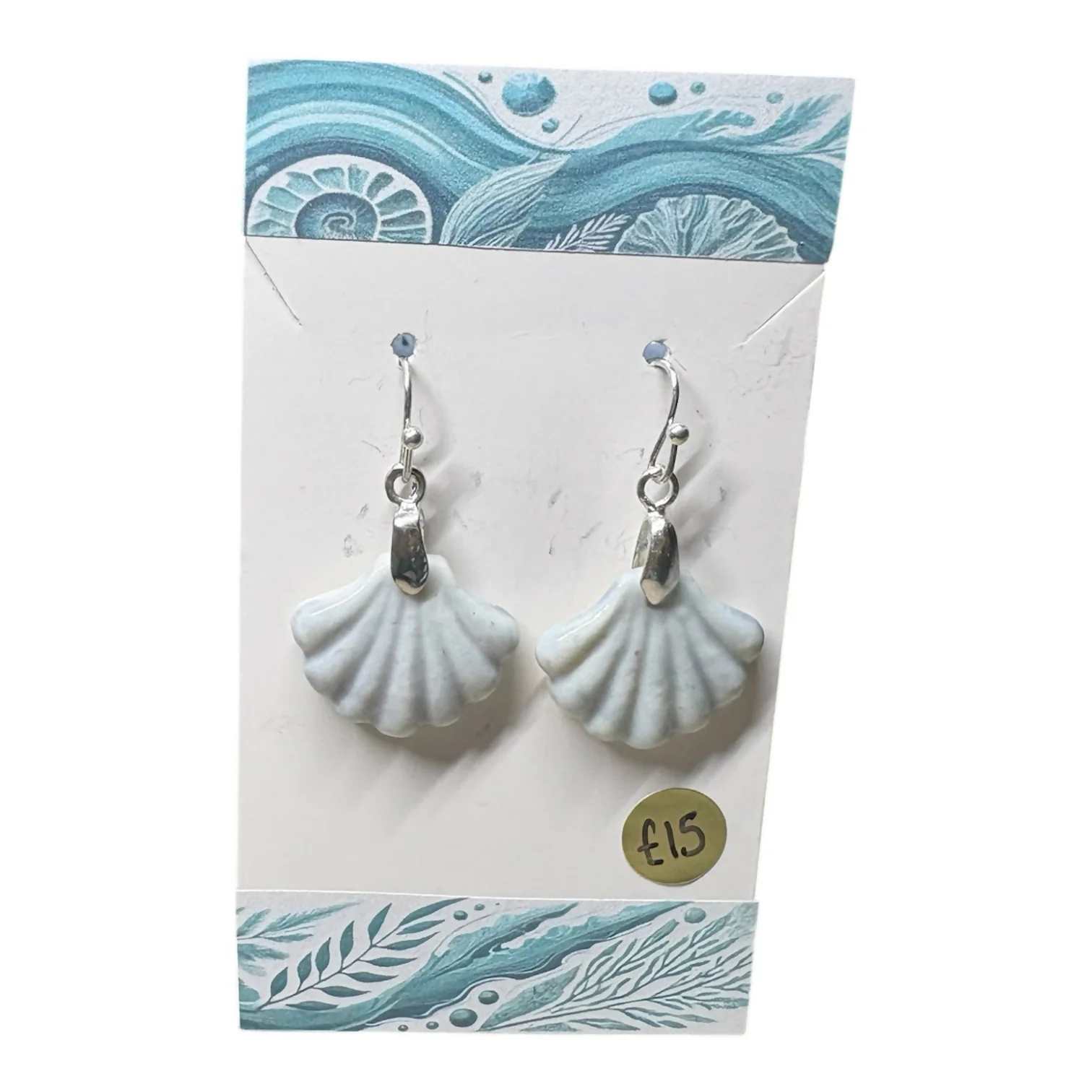 Porcelain Sea Shell Earrings - Image 2
