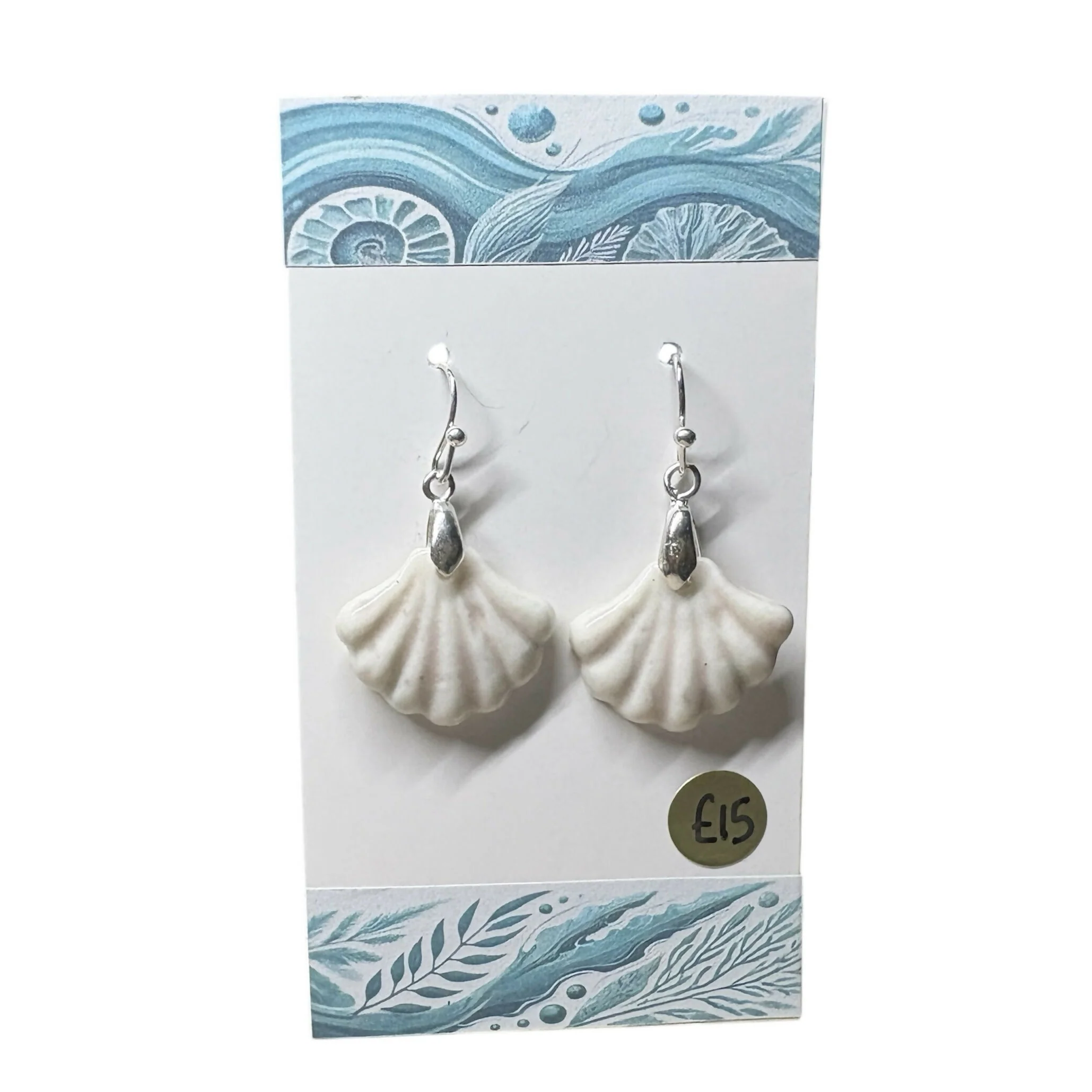 Porcelain Sea Shell Earrings - Image 3