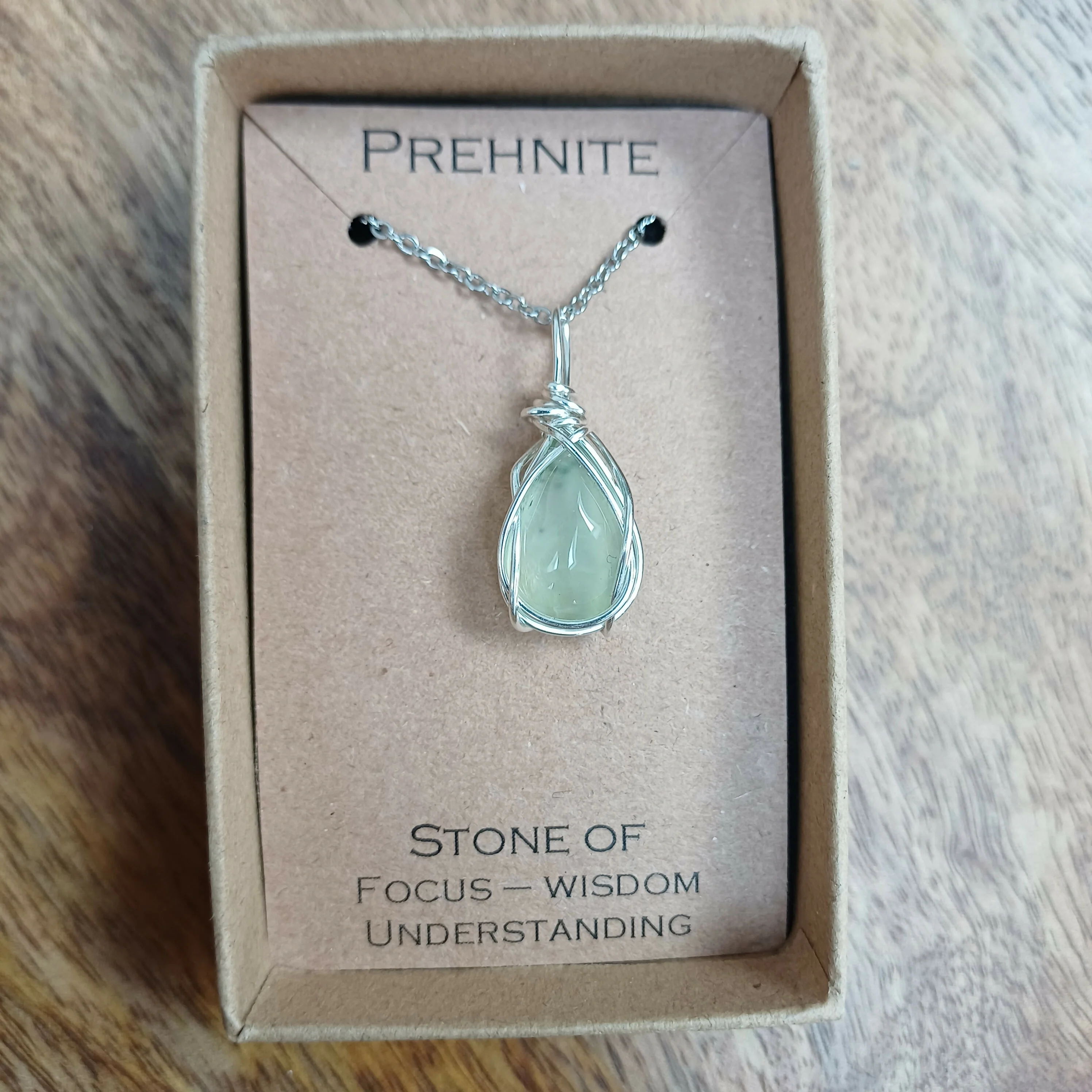 Prehnite Wire Wrapped Pendant