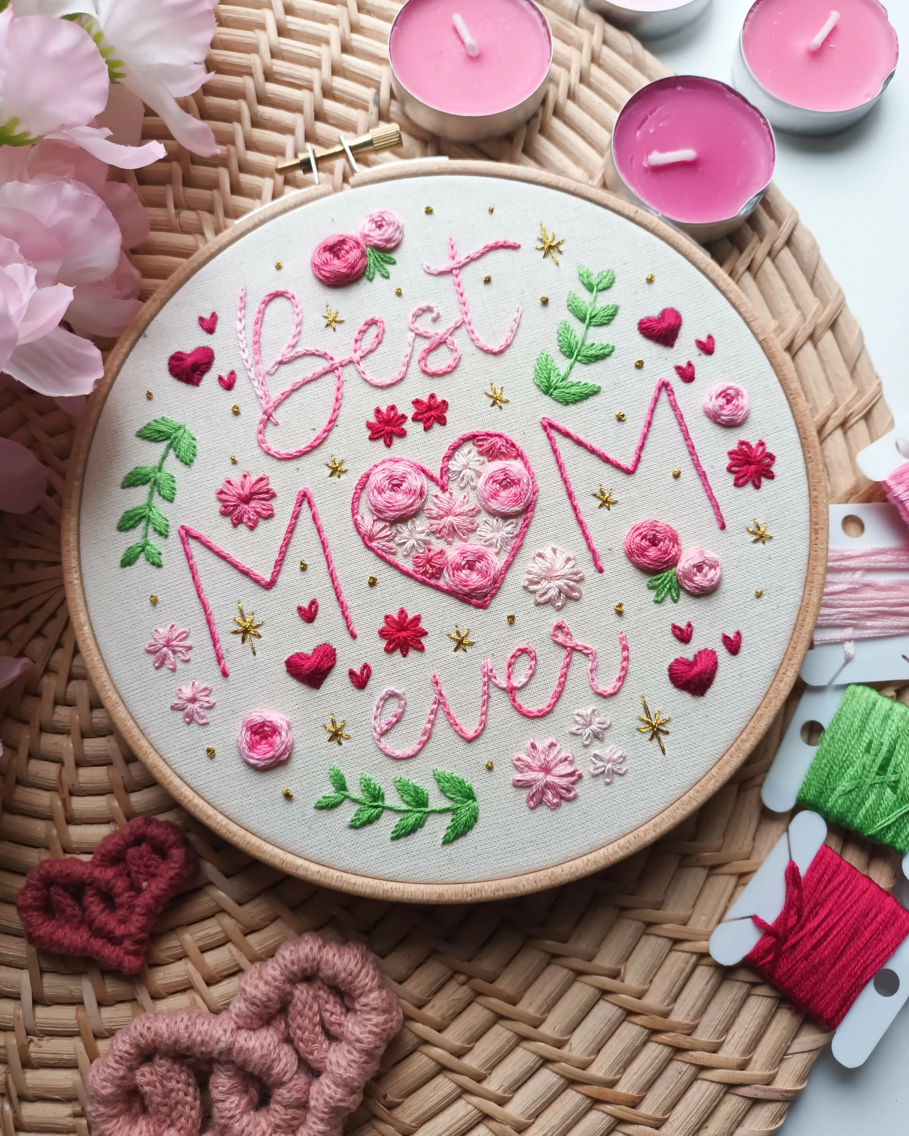 Preprinted Embroidery Pattern For Beginners - Best Mum Ever - Image 4