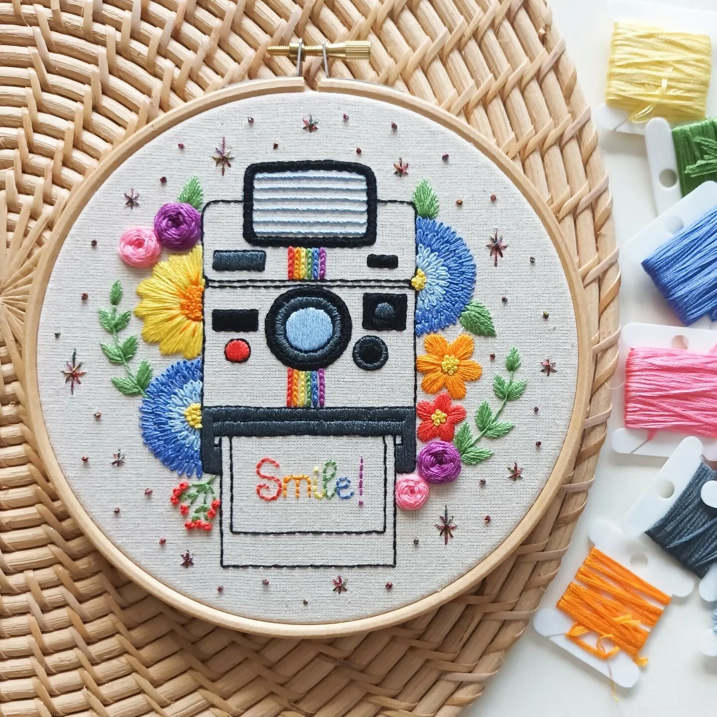 Preprinted Embroidery Pattern For Beginners - Don’t Forget To Smile - Image 4