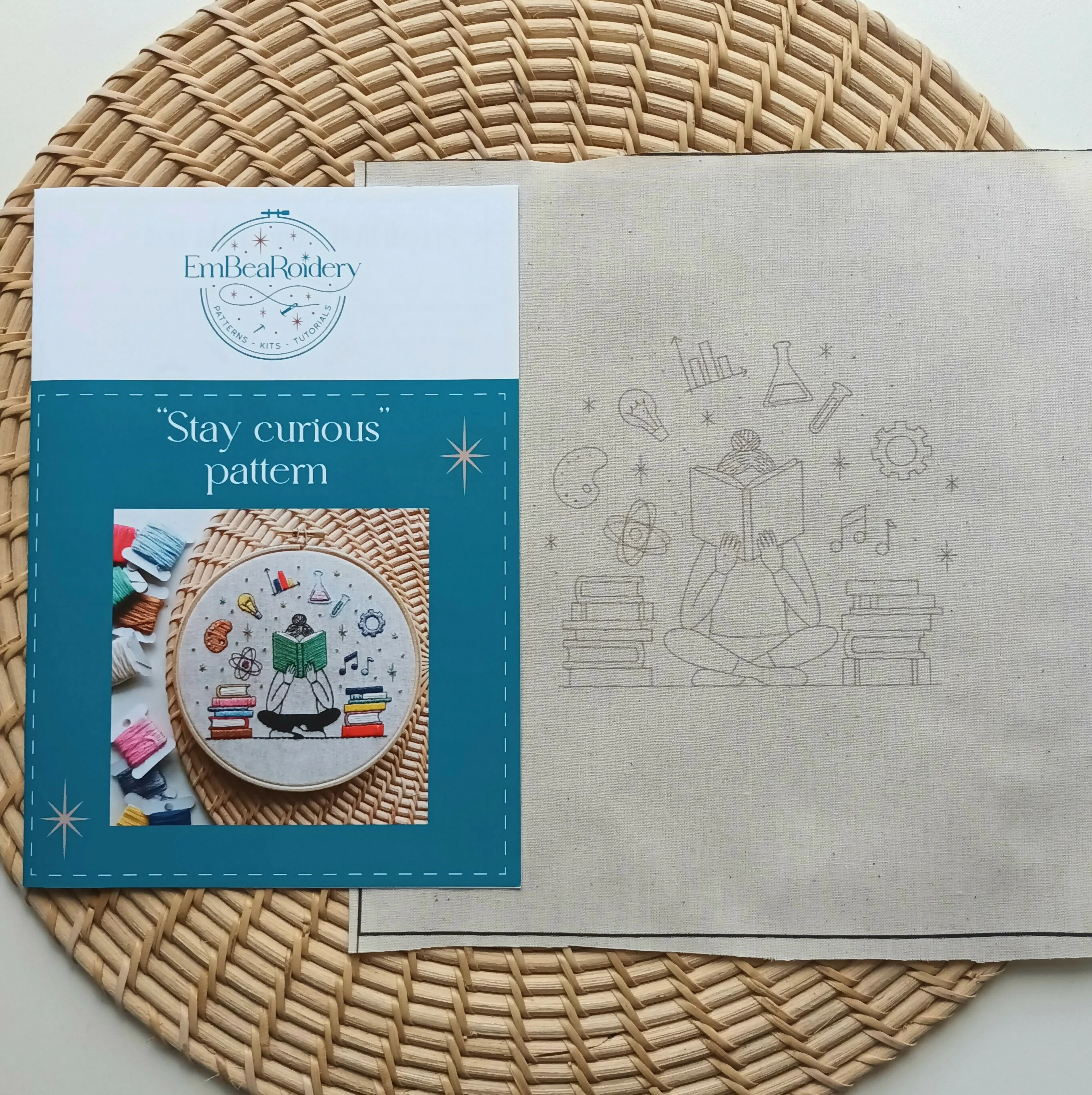 Preprinted Embroidery Pattern For Beginners - Stay Curious - Image 2