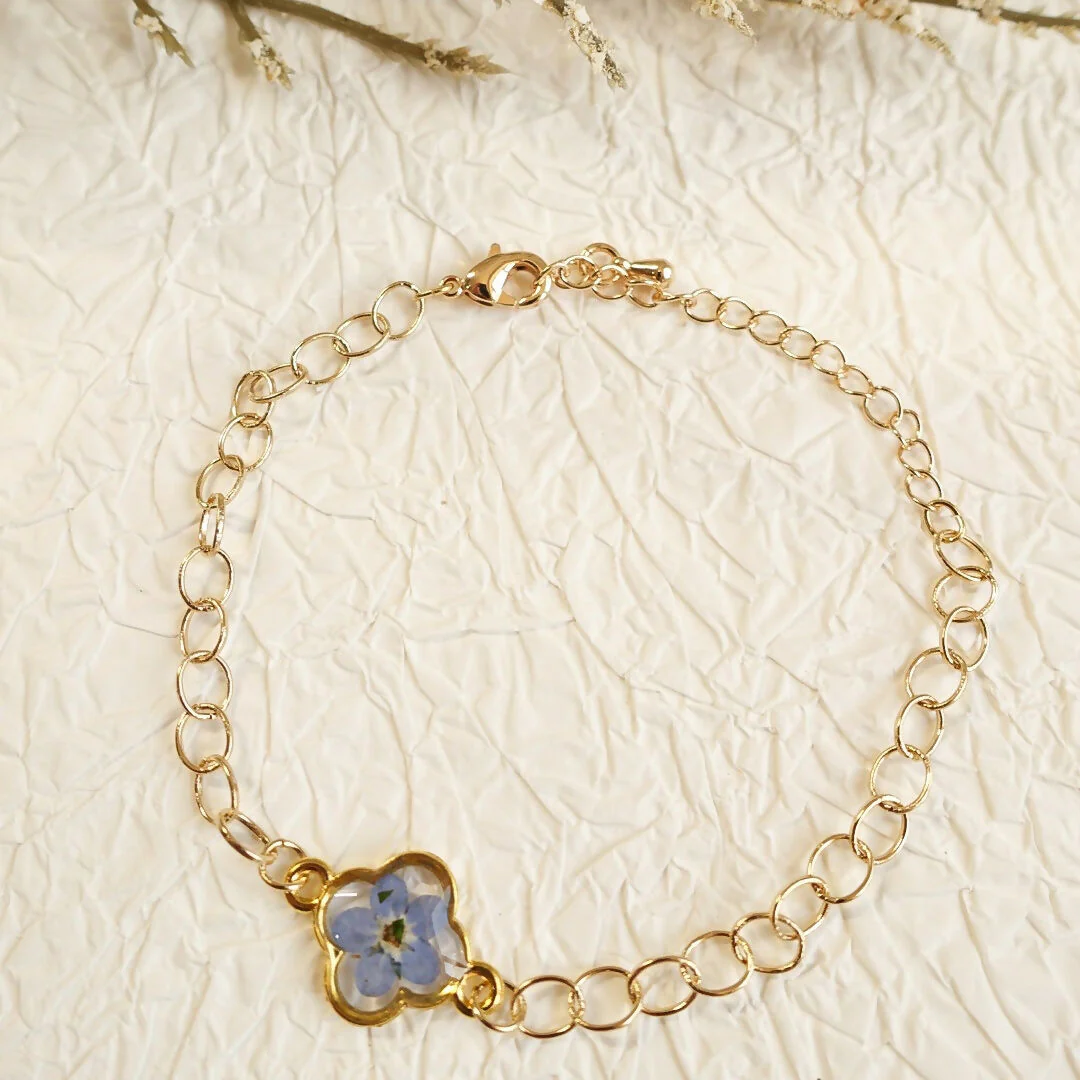 Pressed Flowers Bracelet - Forget Me Not