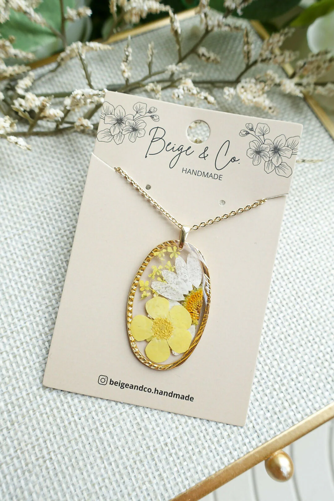 Pressed Flowers Necklace - Sunflower - Image 2