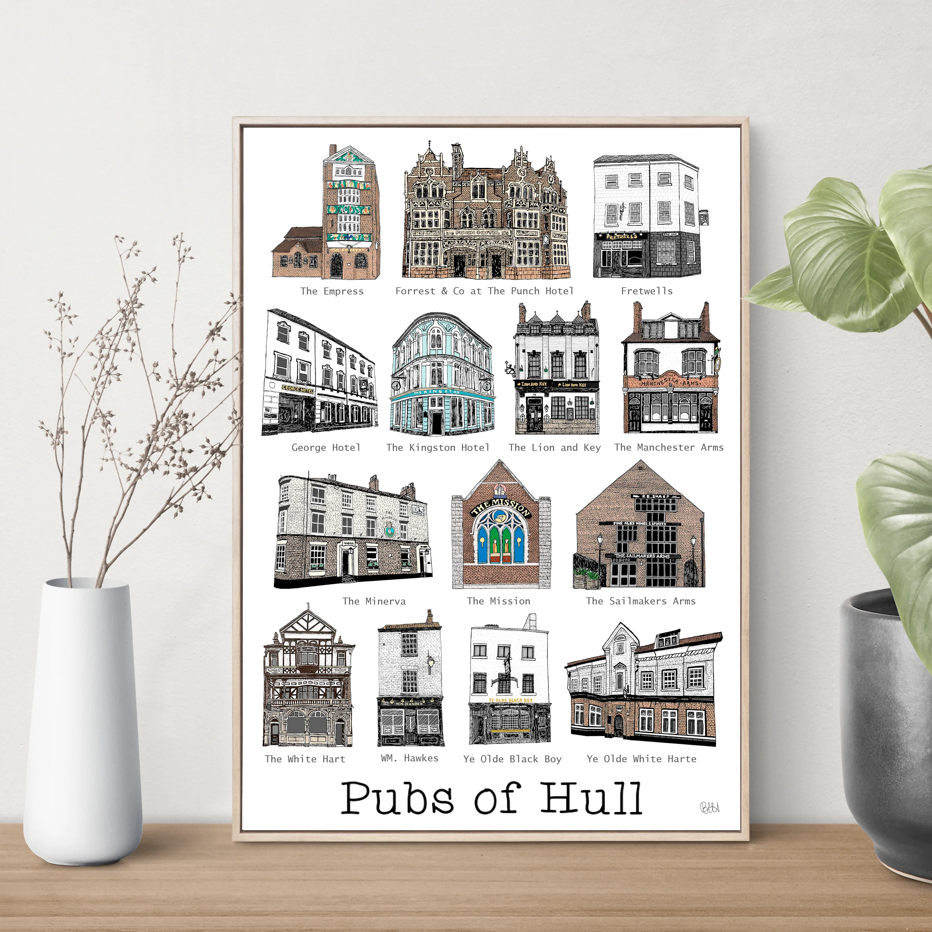 'Pubs of Hull' Print