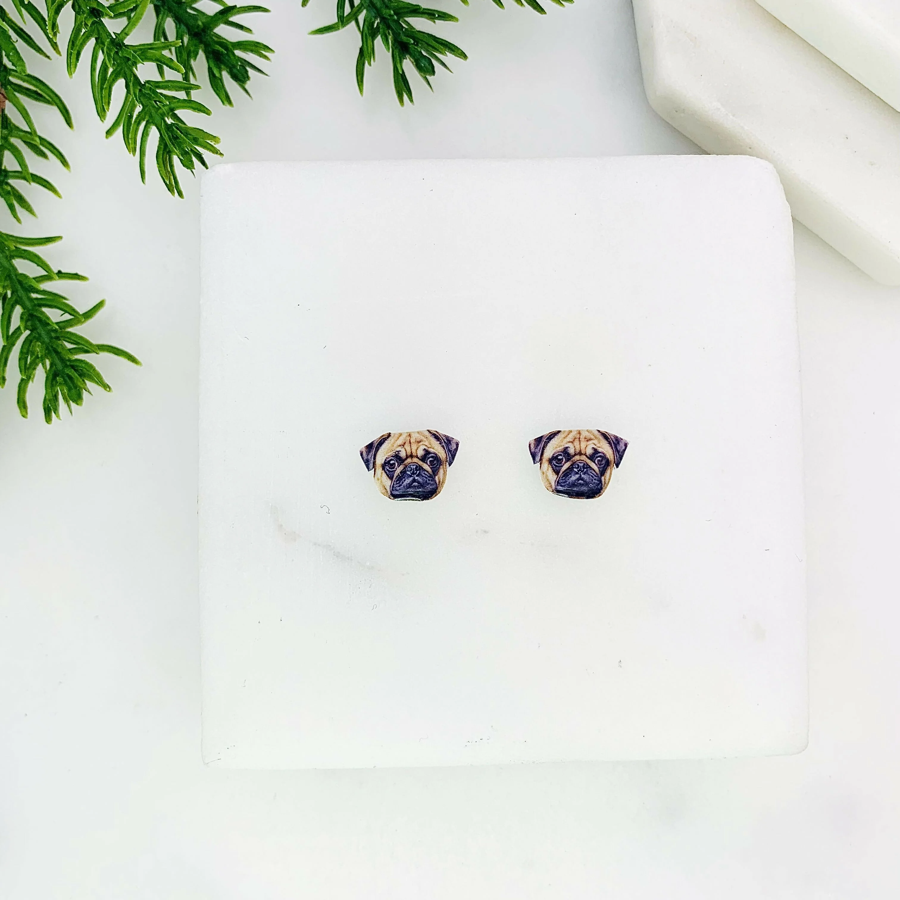 Pug Dog Stud Earrings - Image 2