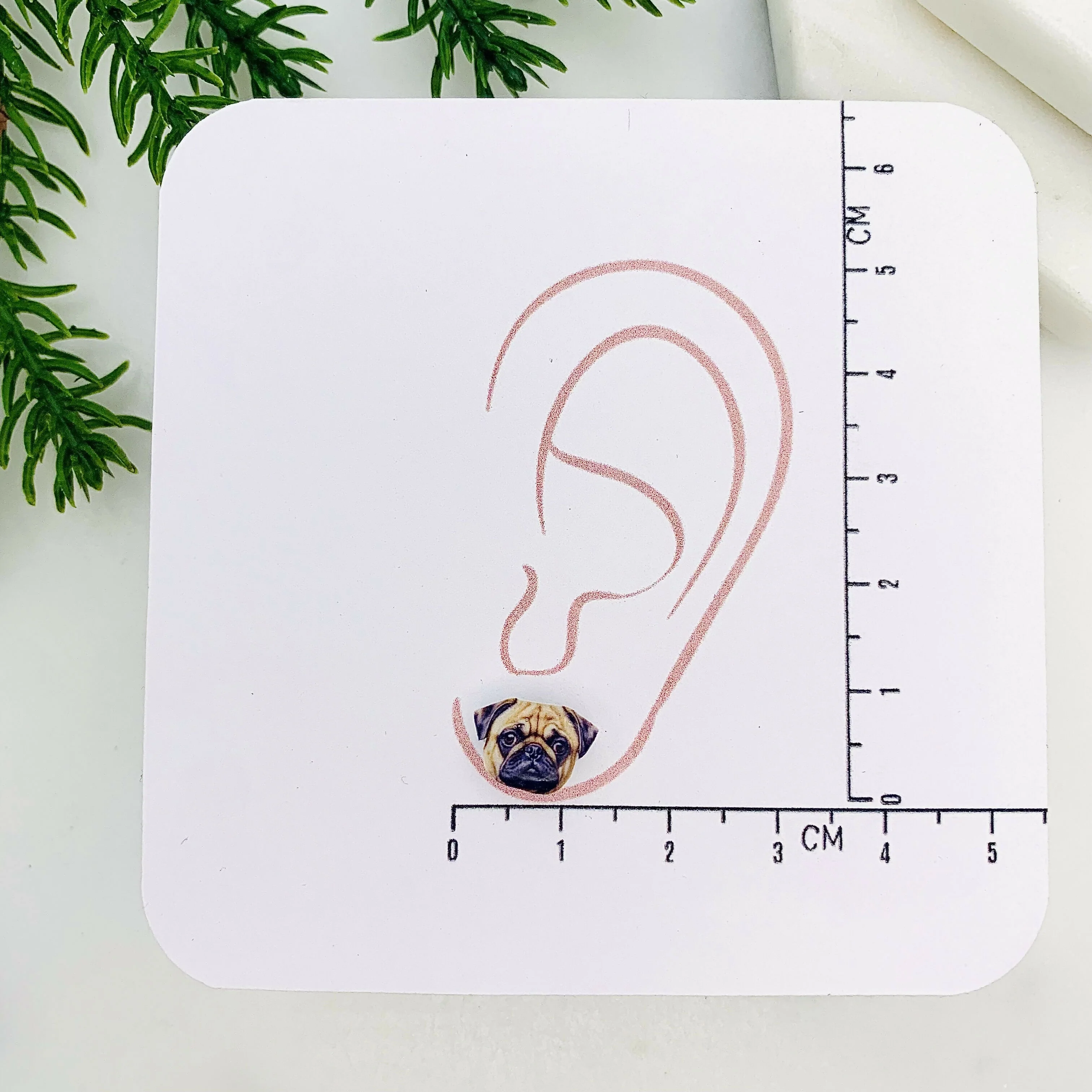 Pug Dog Stud Earrings - Image 3