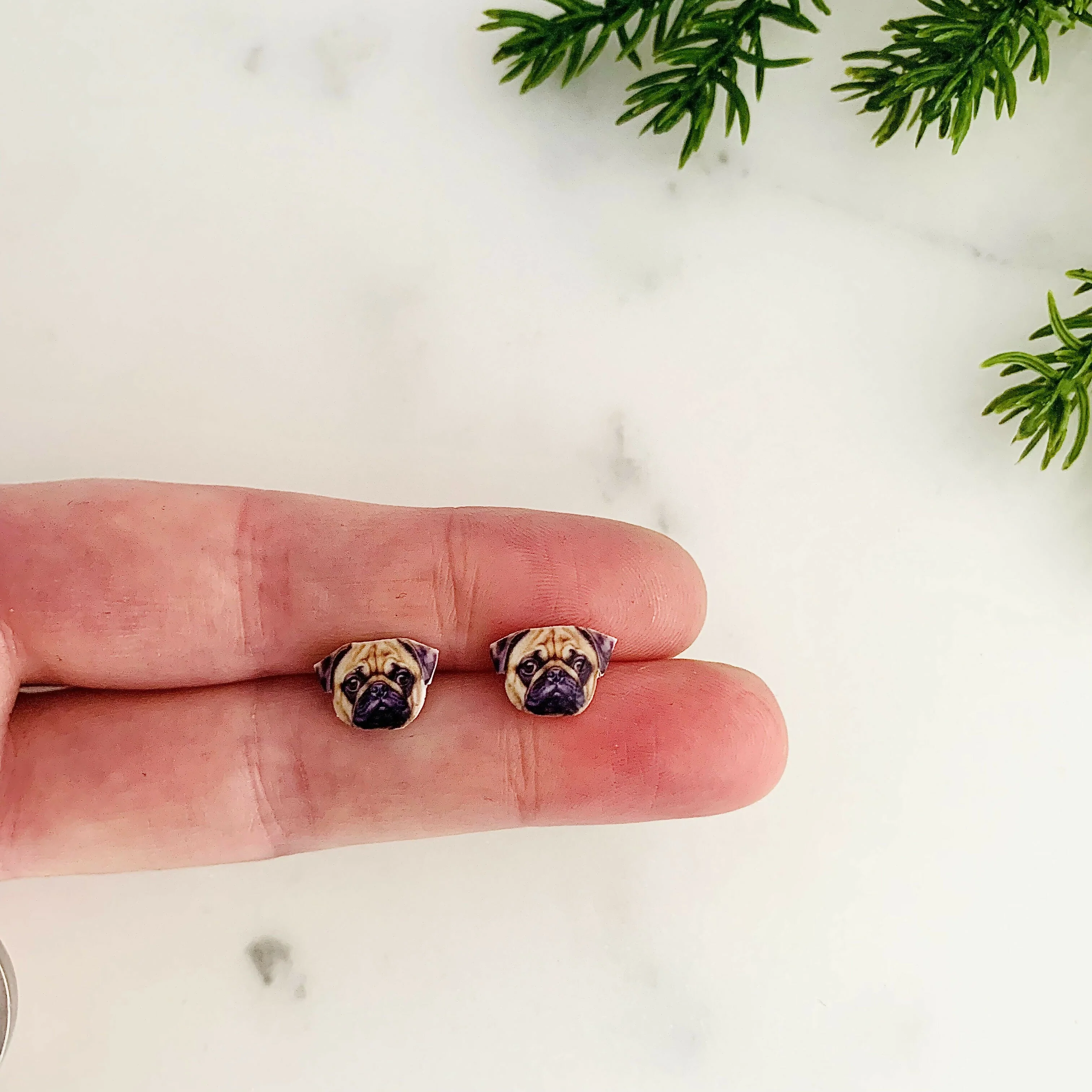 Pug Dog Stud Earrings - Image 5