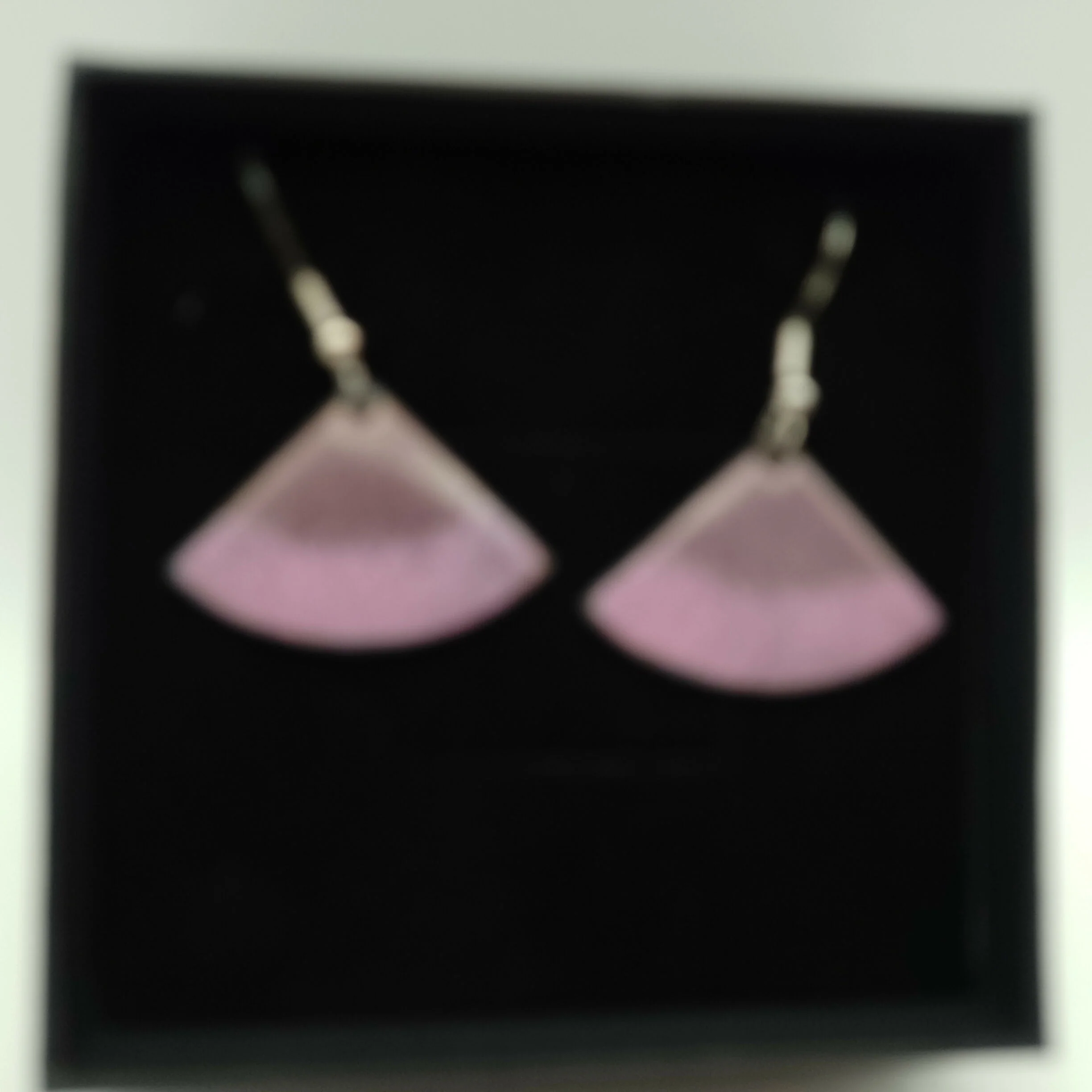 Purple and Pink Fan Enamel Earrings