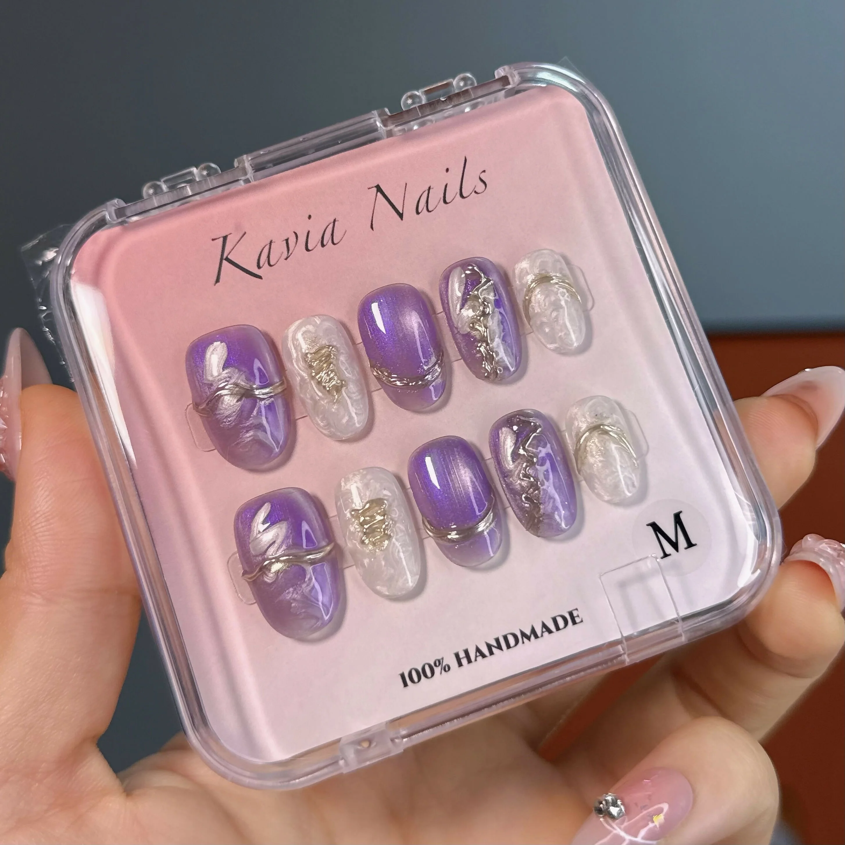 Purple Silk - Handmade press-on nails - Image 3