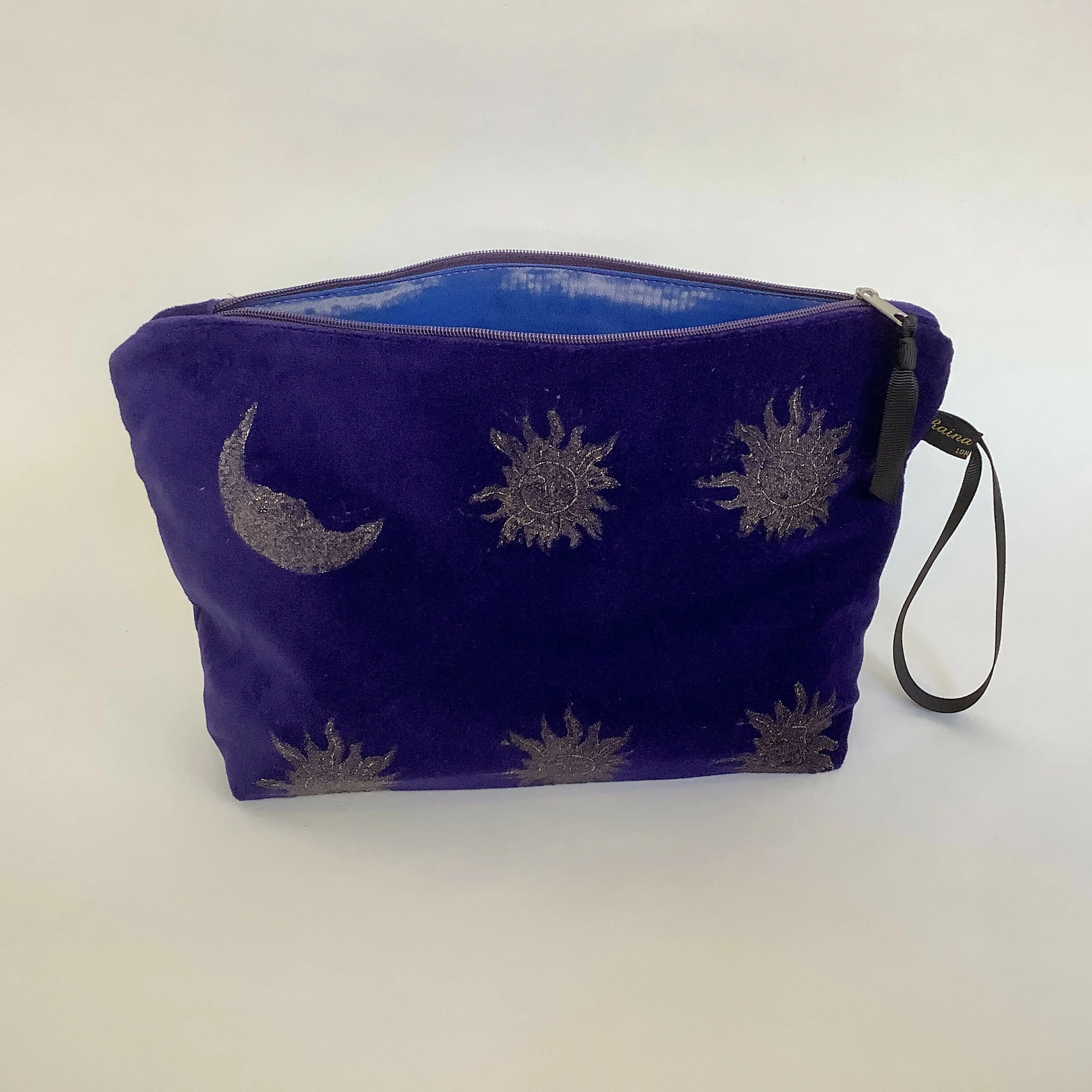 Purple Velvet Sun & Moon Makeup Bag - Image 4