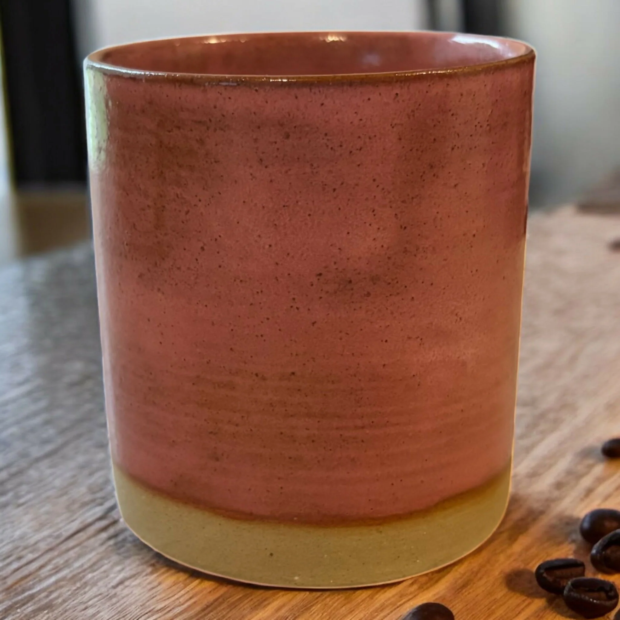 Raspberry Stoneware Refillable Candle Pot - Image 2