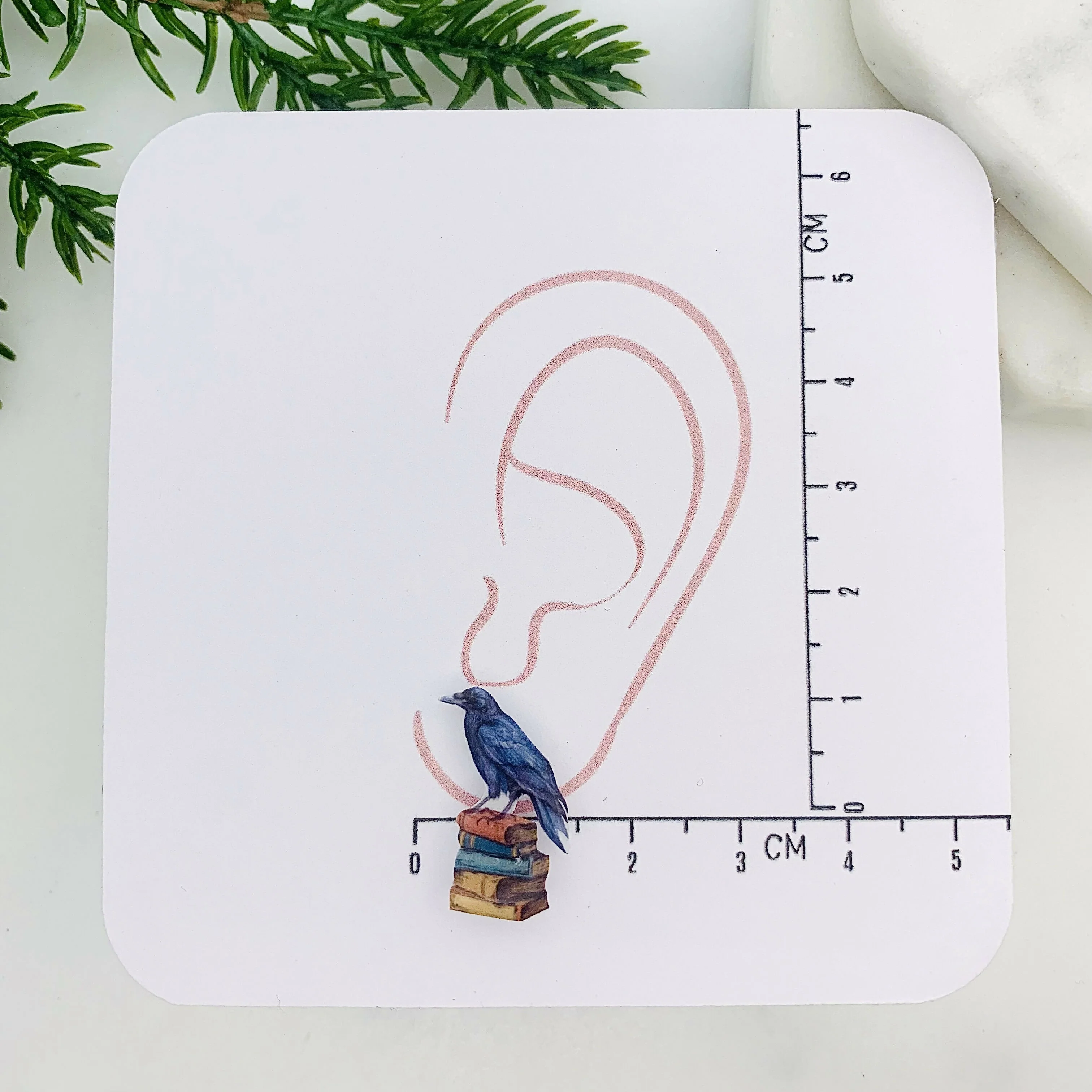 Raven & Books Stud Earring - Image 3