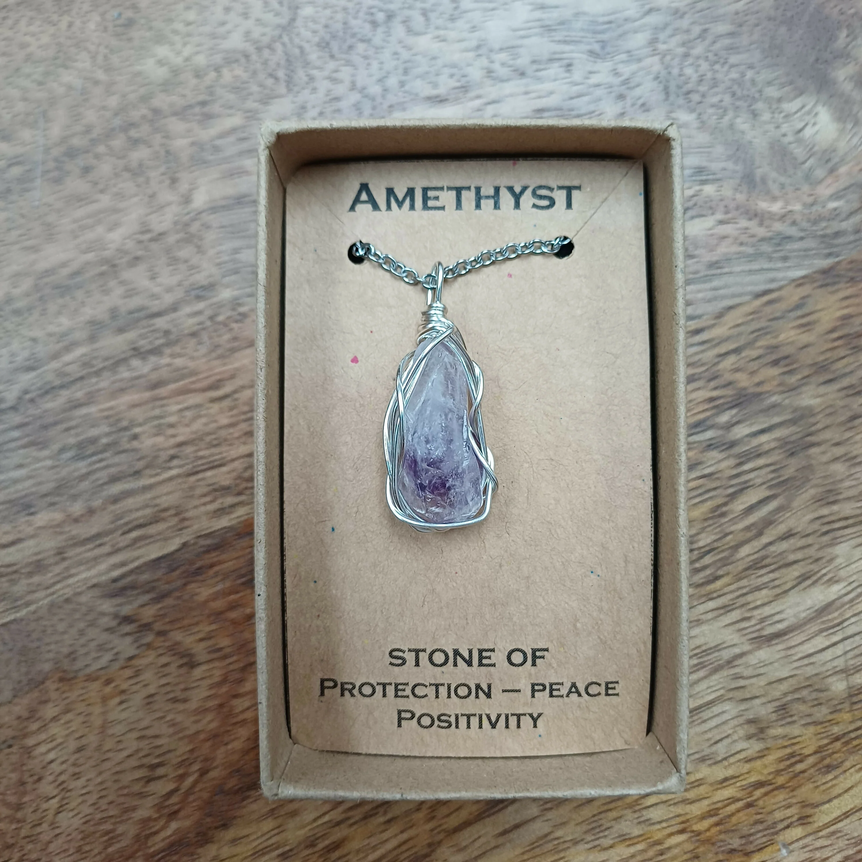 Raw Amethyst Wire Wrapped Pendant