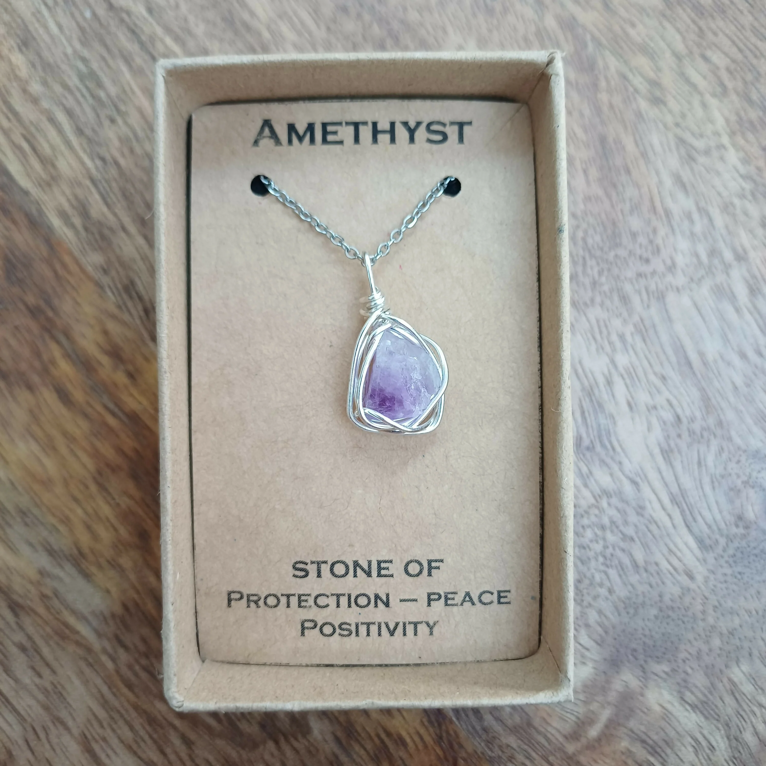 Raw Amethyst Wire Wrapped Pendant
