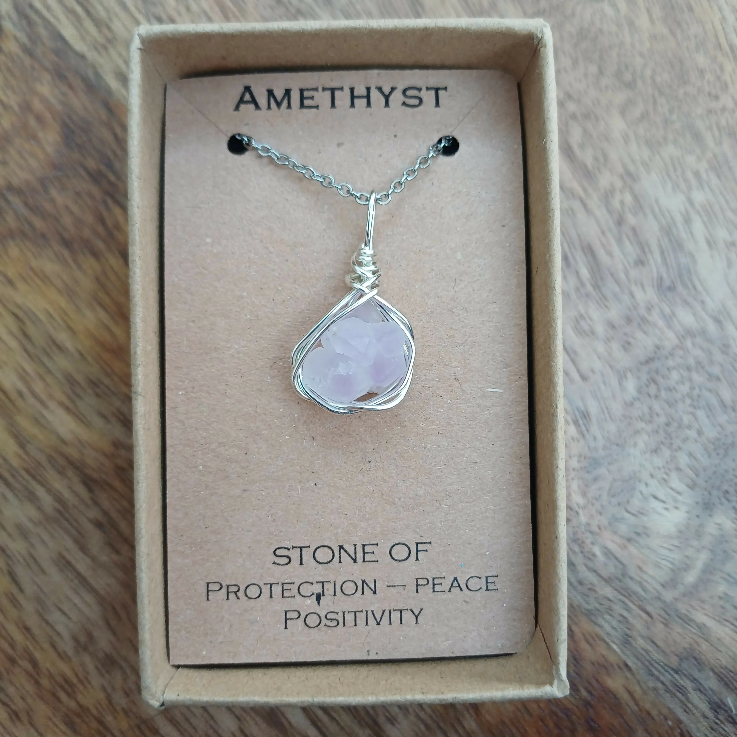 Raw Amethyst Wire Wrapped Pendant
