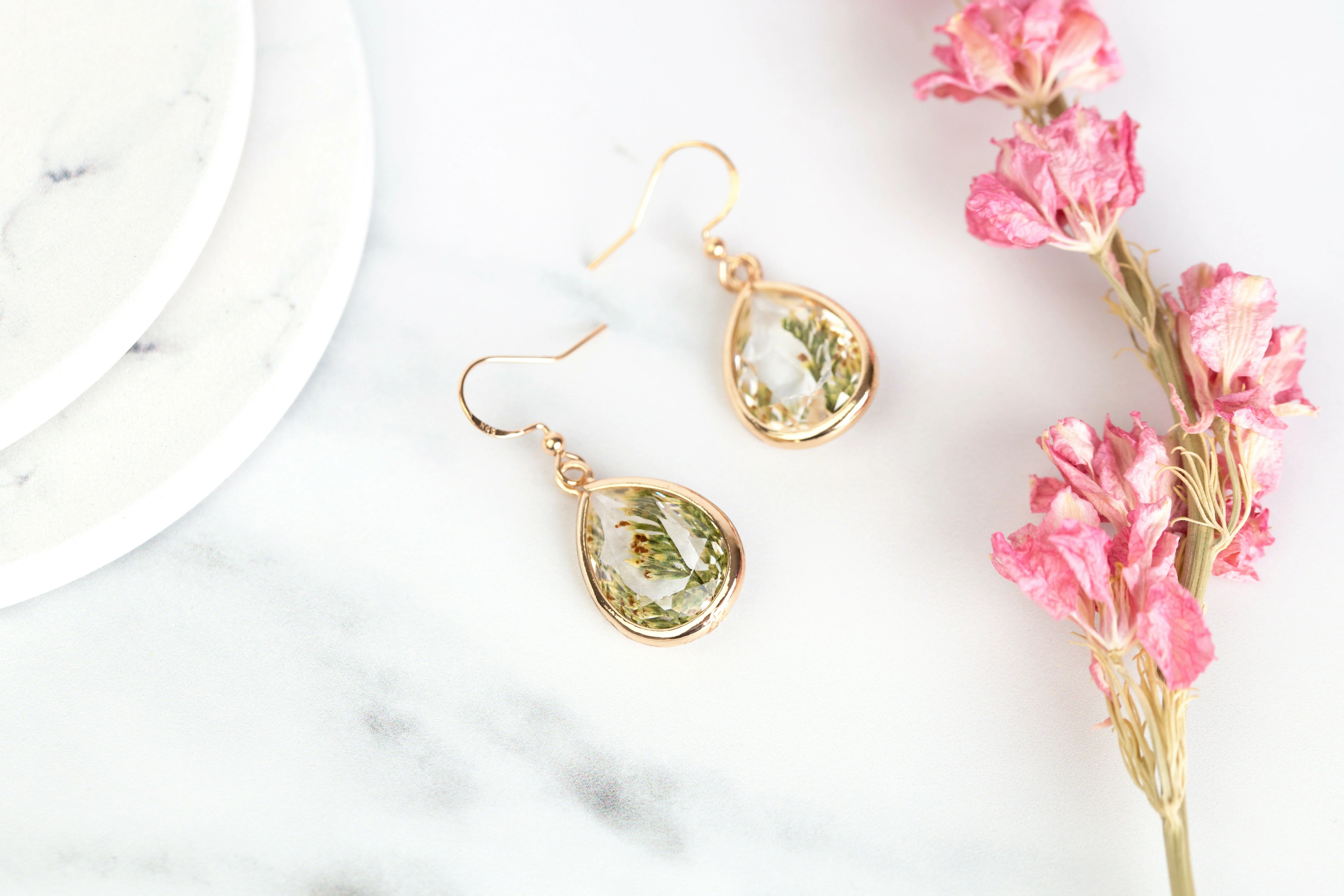 Real Christmas Tree Dangle Earrings Gold Plated - Image 4