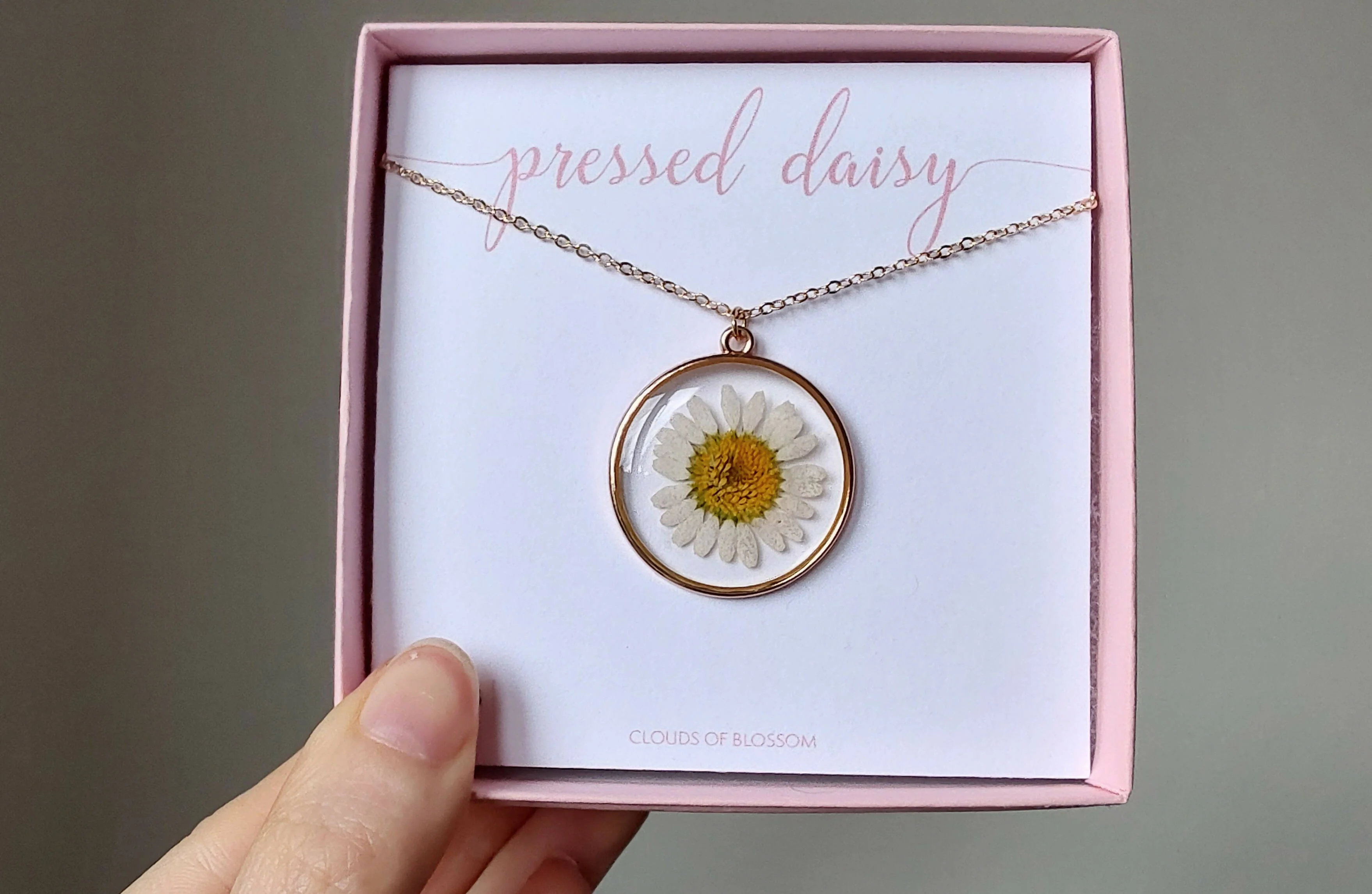 Real Daisy Necklace Gold Plated - Image 2