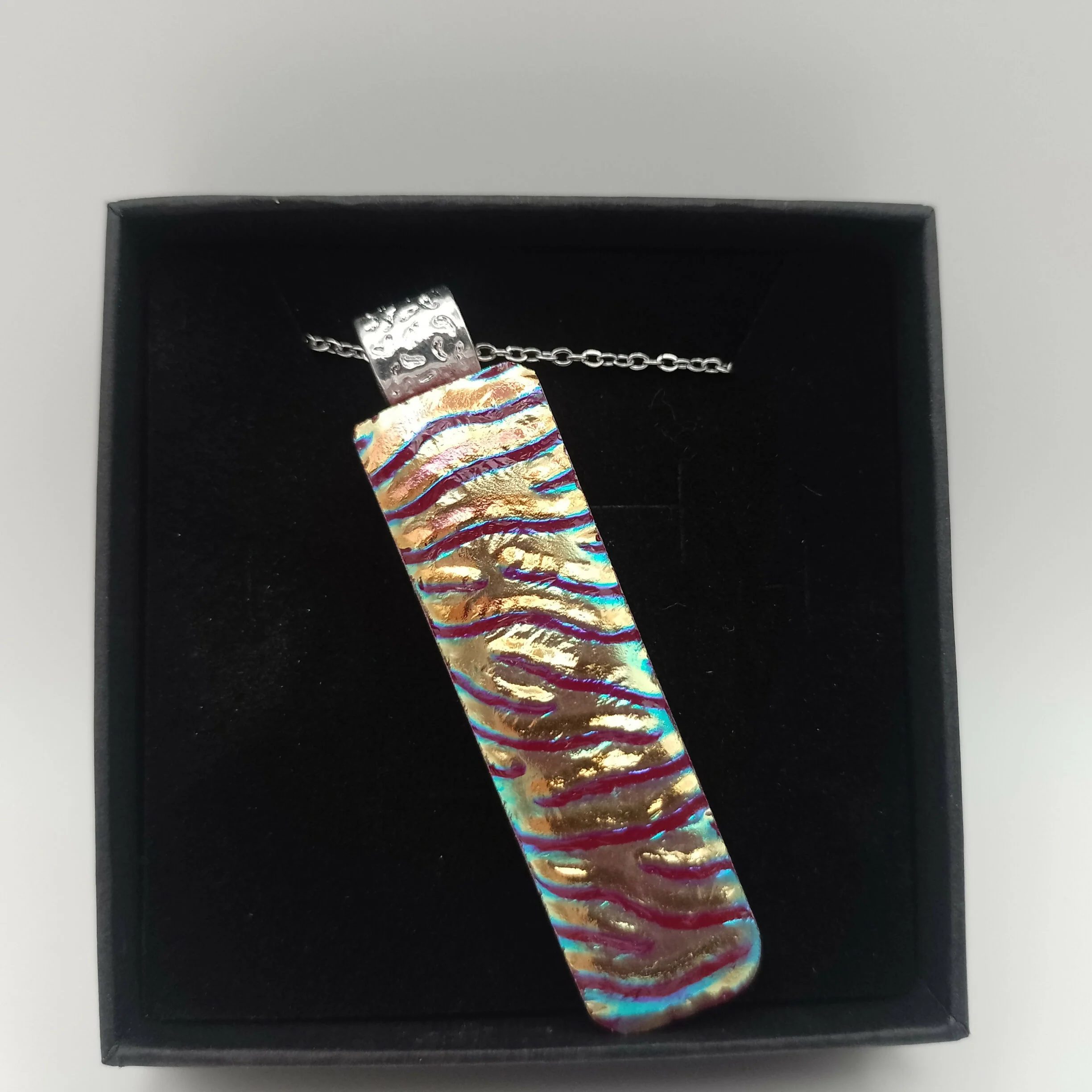 Red and Gold Dichroic Pendant