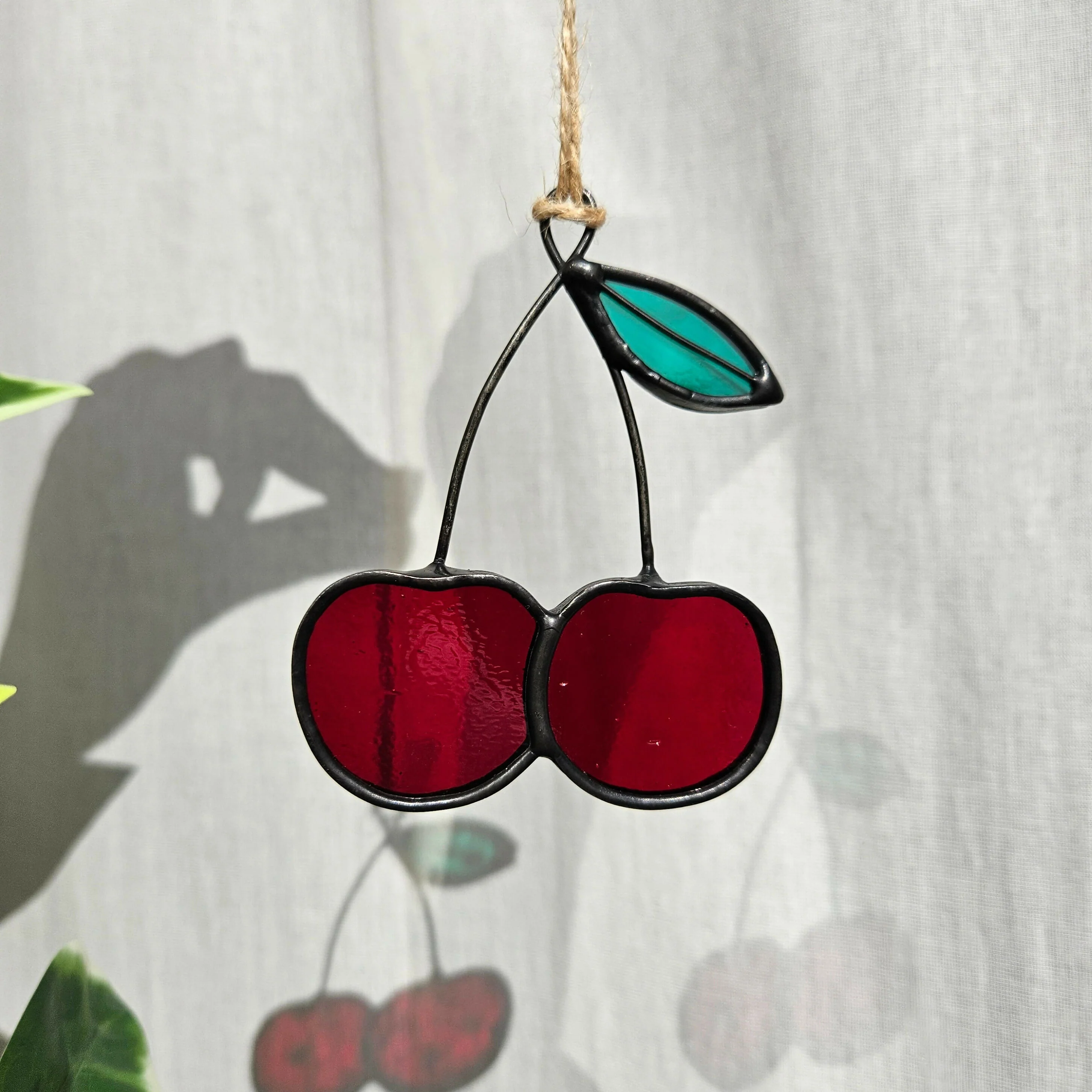 Red Cherry Stained Glass Decoration