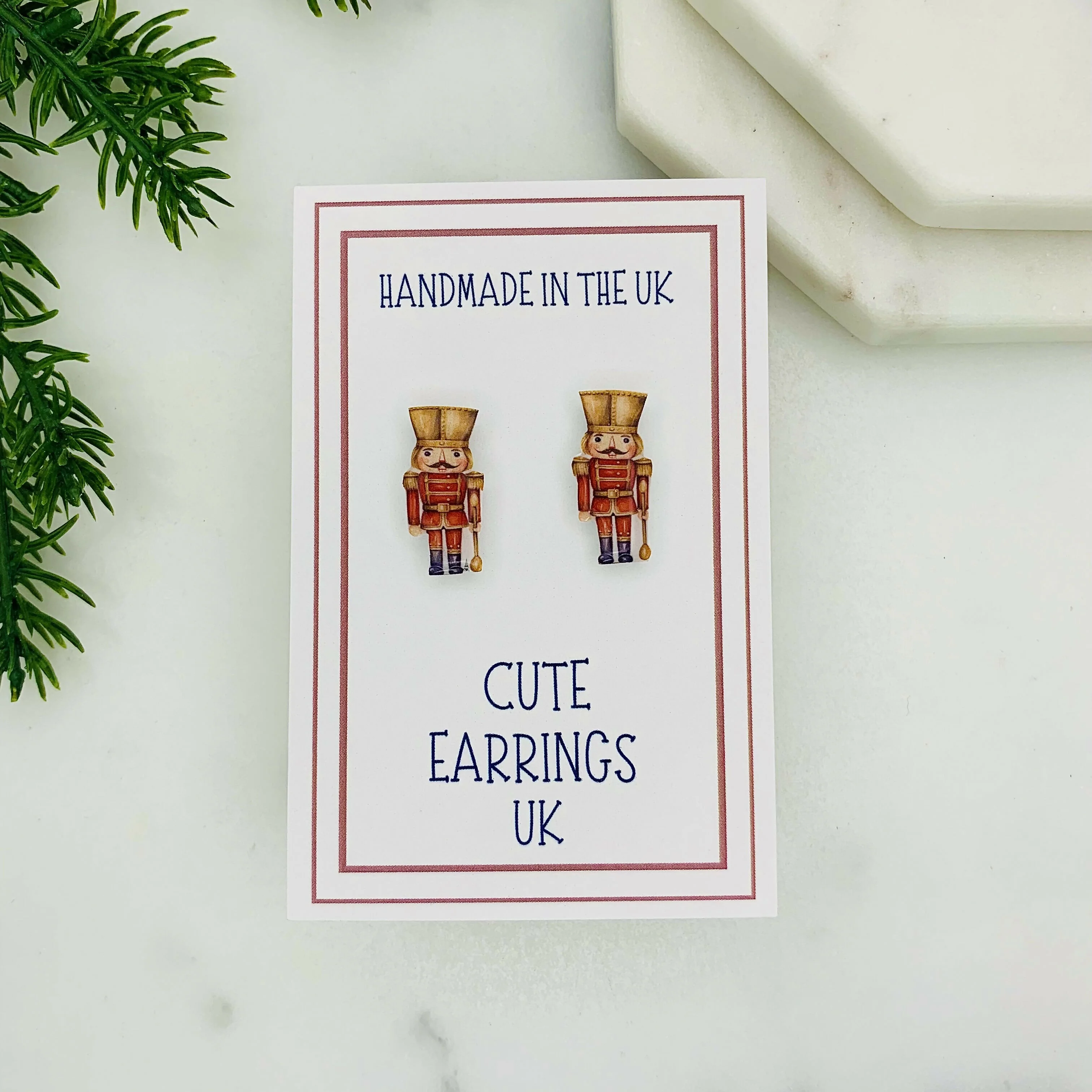 Red Nutcracker Stud Earrings