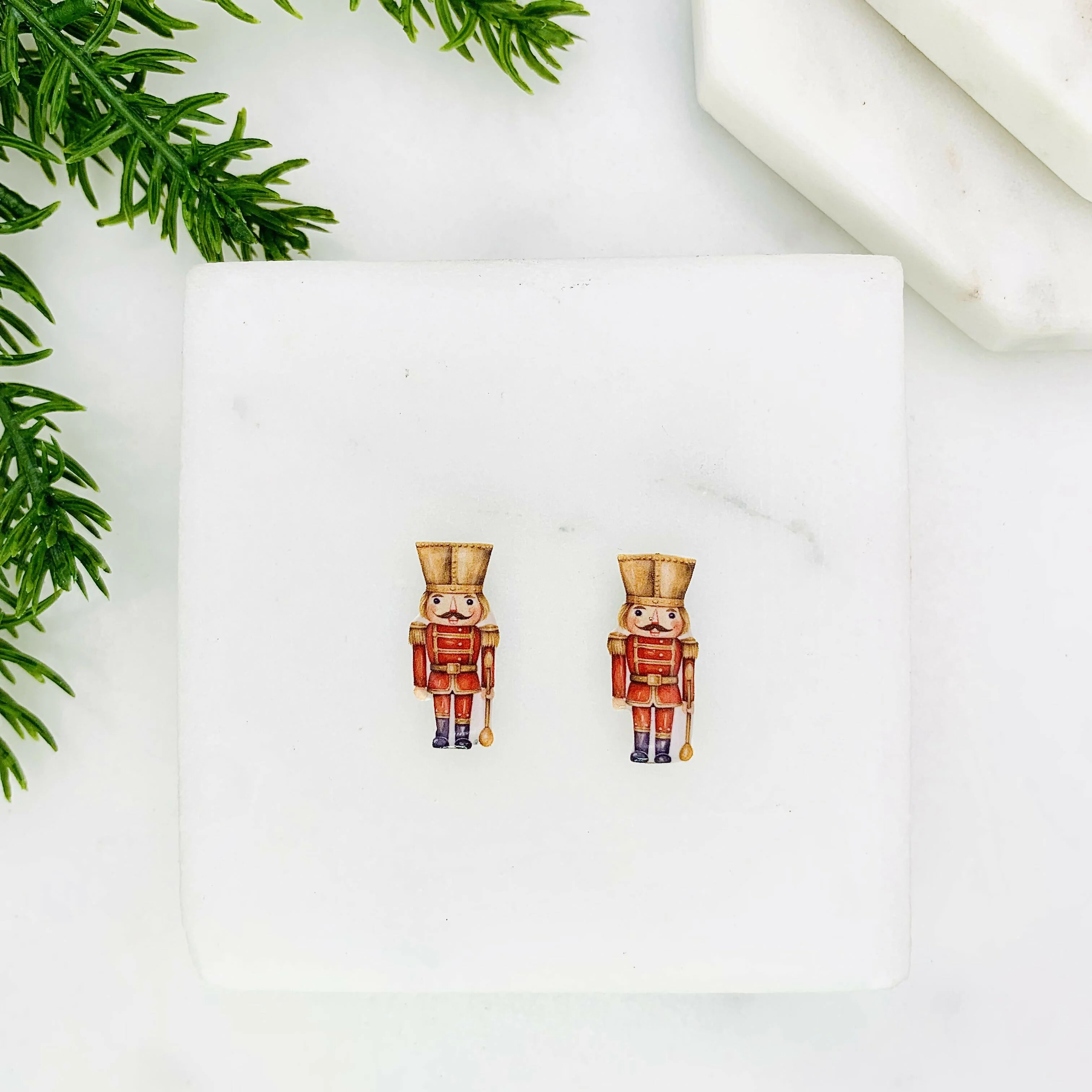 Red Nutcracker Stud Earrings - Image 2