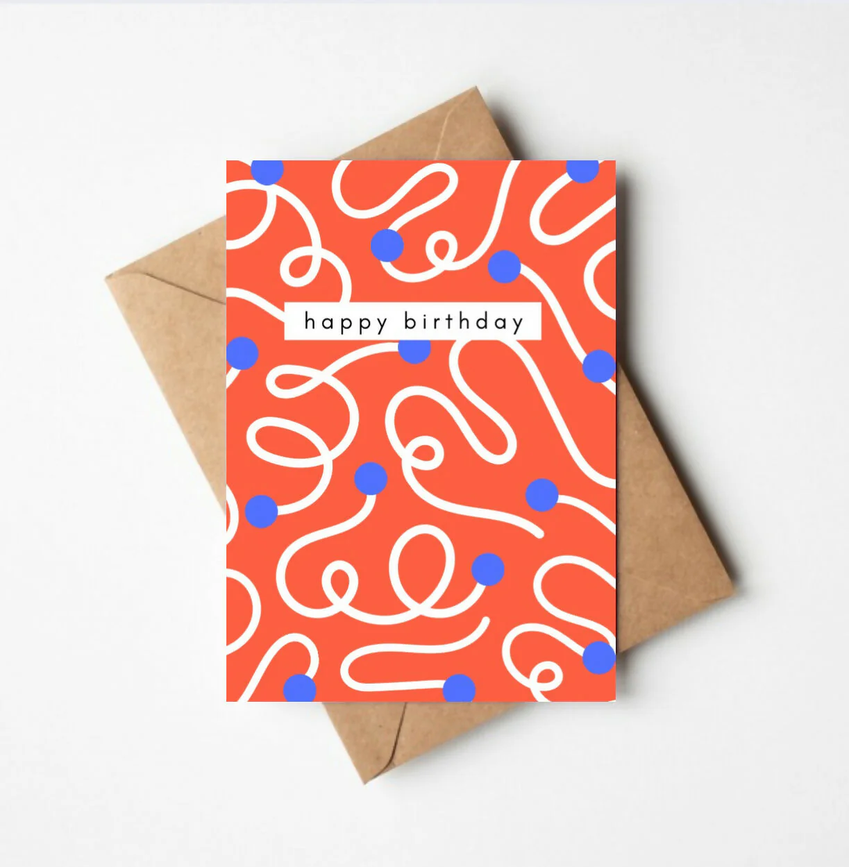 Red Squiggle Birthday Card