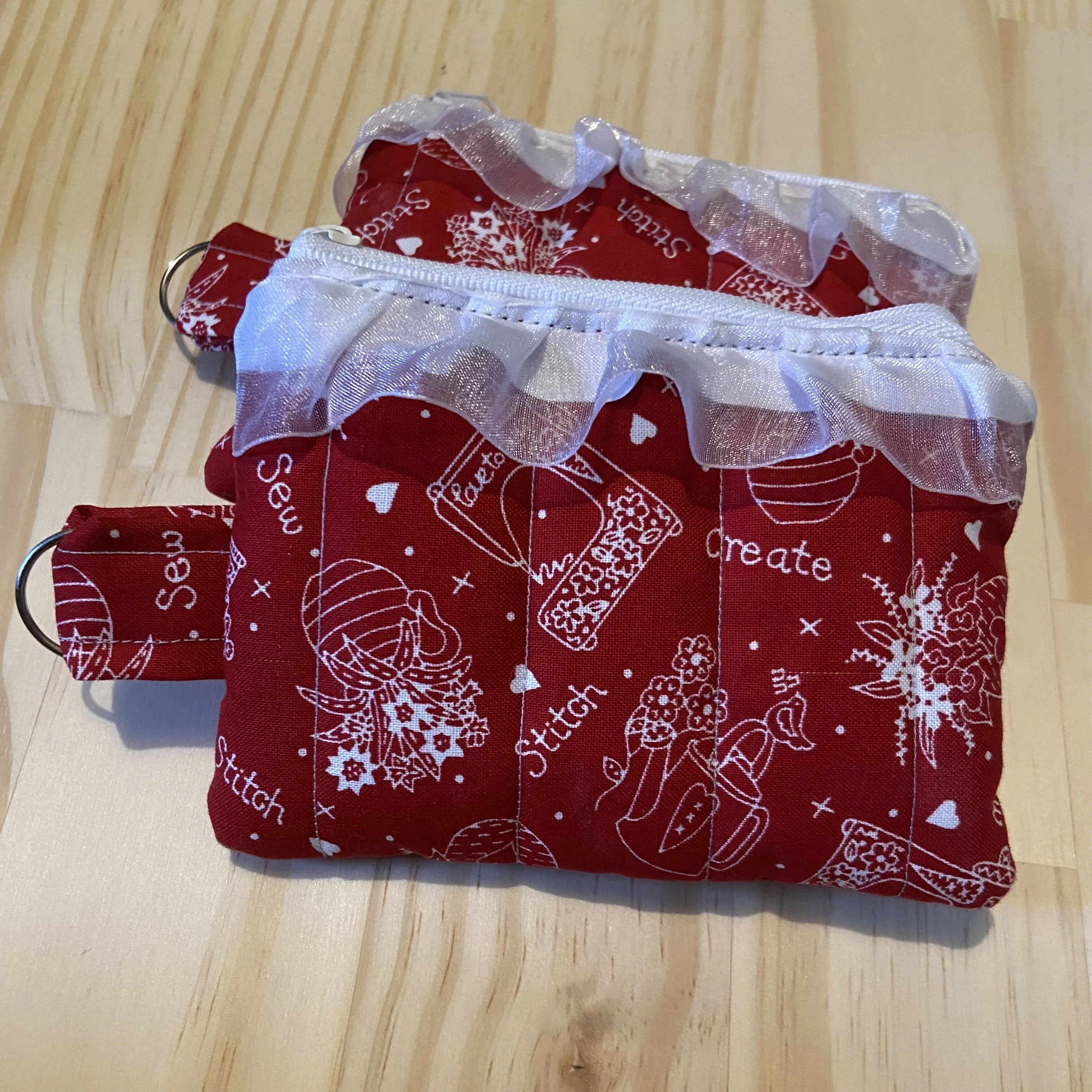 Red Stitch and Sew Mini Zipper Pouch - Image 2