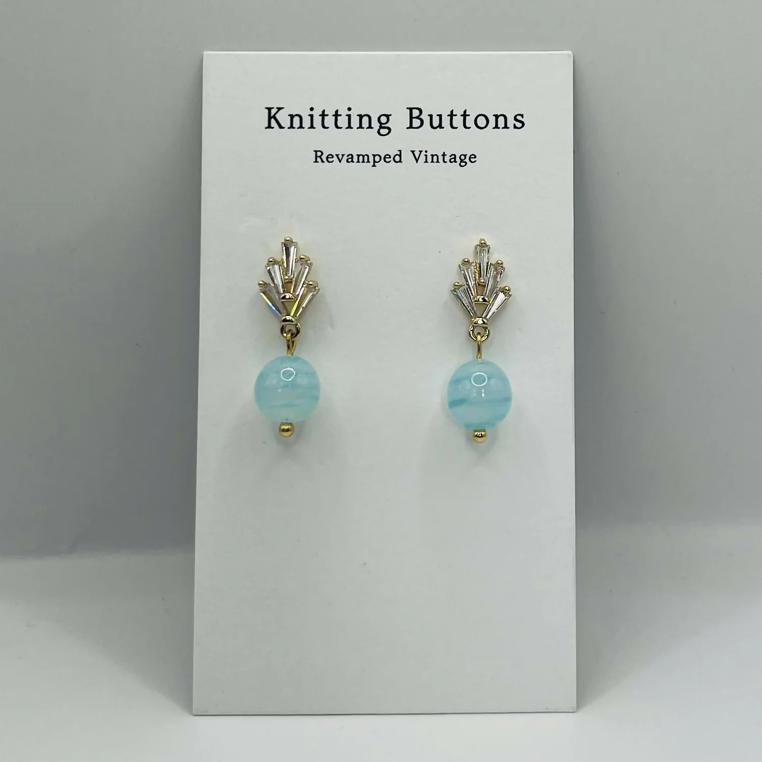 Revamped Vintage Earrings - Deco Stud - Image 3