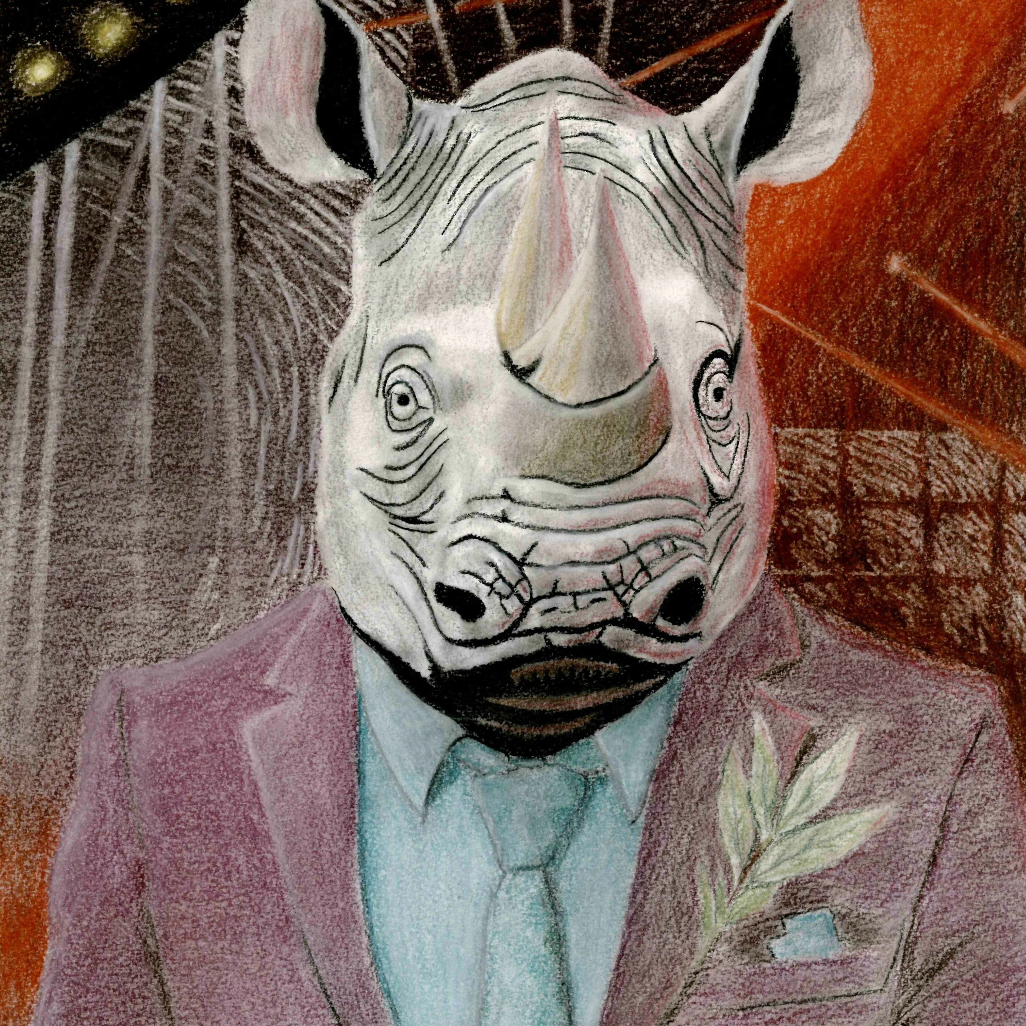 Rhino Art Print