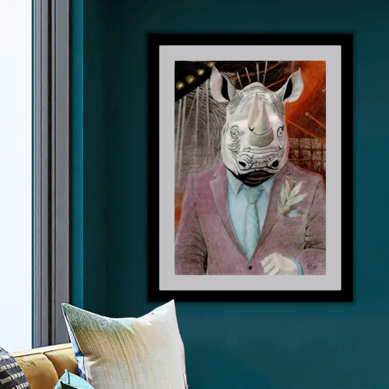Rhino Art Print - Image 2