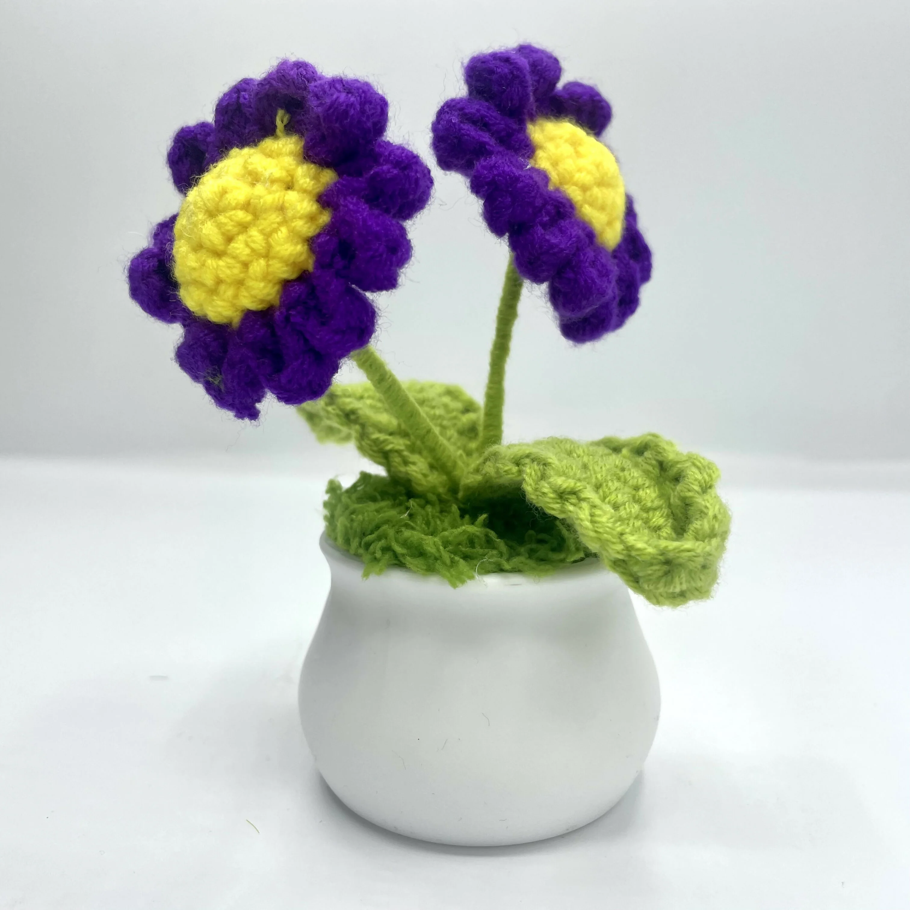 Mini Crochet Sunflower & Daisy Pots – Handmade Floral Décor - Image 5