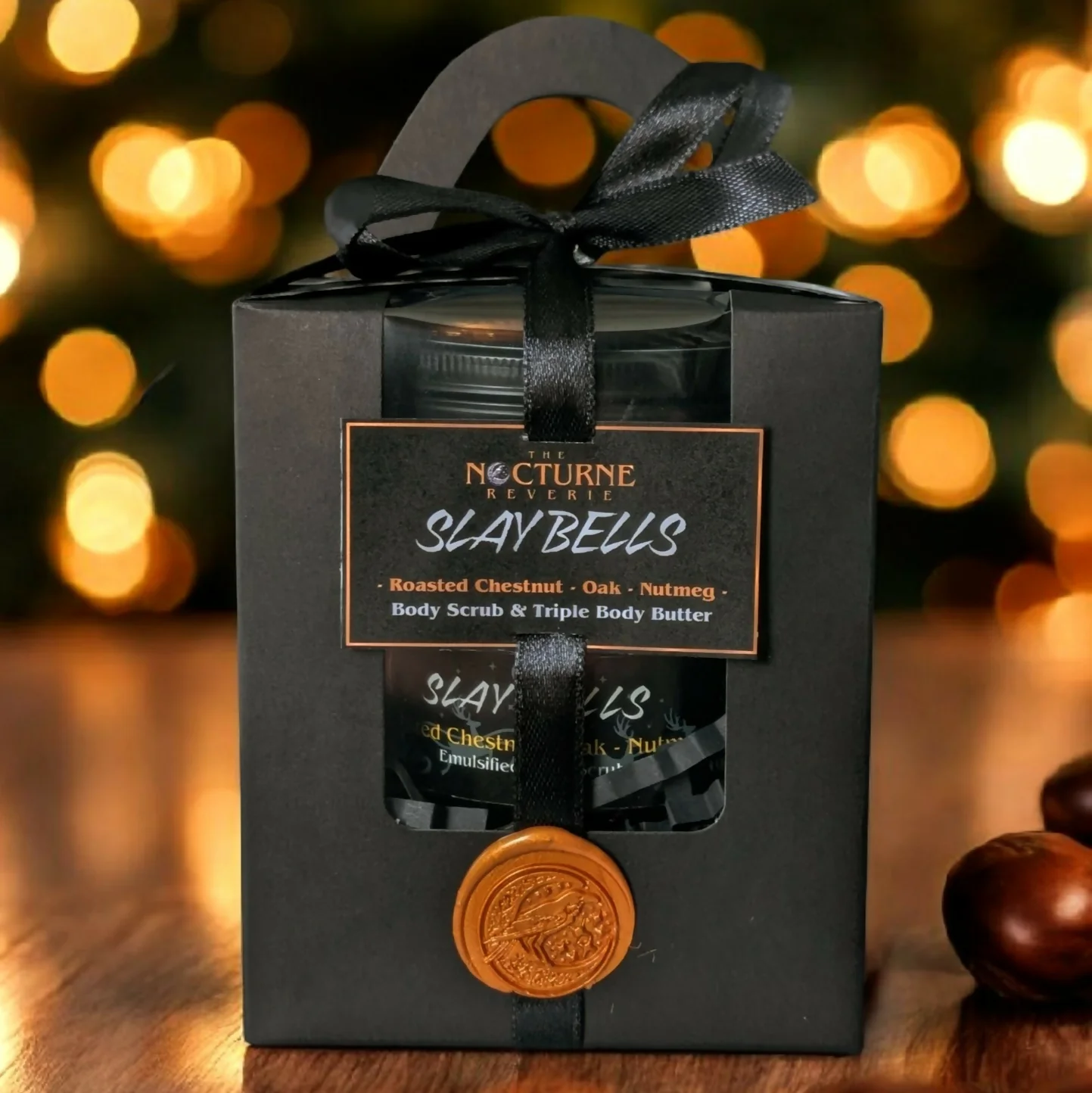Roasted Chestnut, Brown Sugar, Oak & Nutmeg Gift Set - Body Scrub and Body Butter