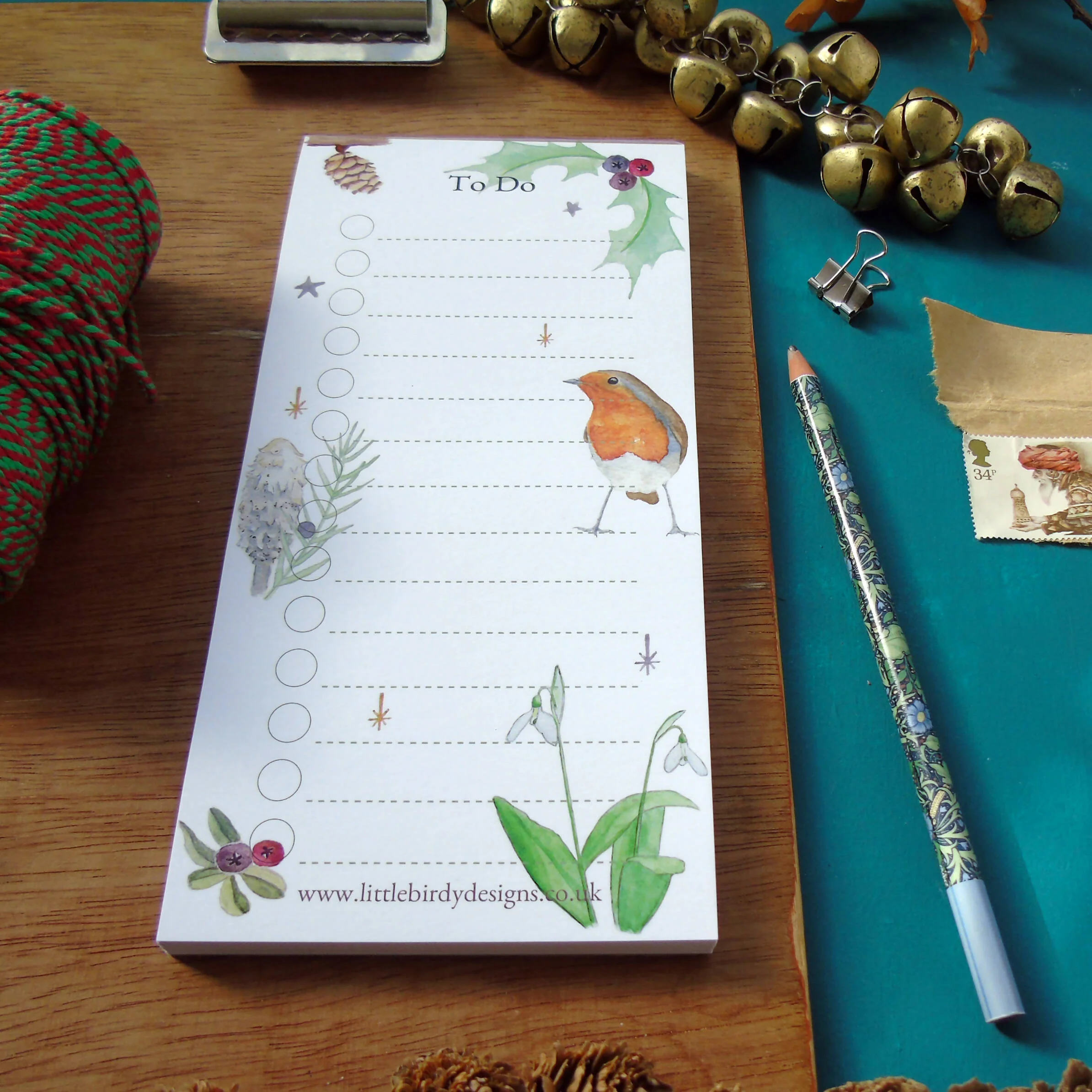 Robin To Do List Christmas Notepad - Image 3