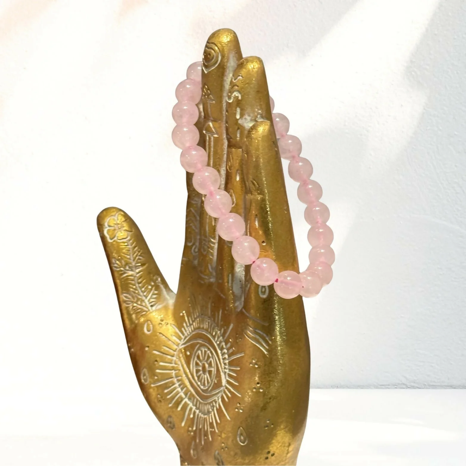 Rose Quartz Crystal Bracelet - 8mm - Image 2