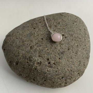 Rose Quartz Drop Necklace, Sterling Silver - Image 3