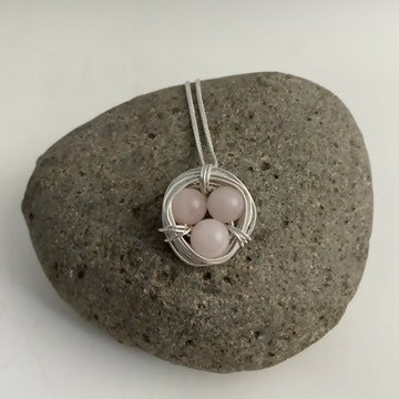 Rose Quartz Nest Necklace, Sterling Silver - Image 3