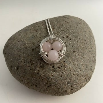 Rose Quartz Nest Necklace, Sterling Silver - Image 4